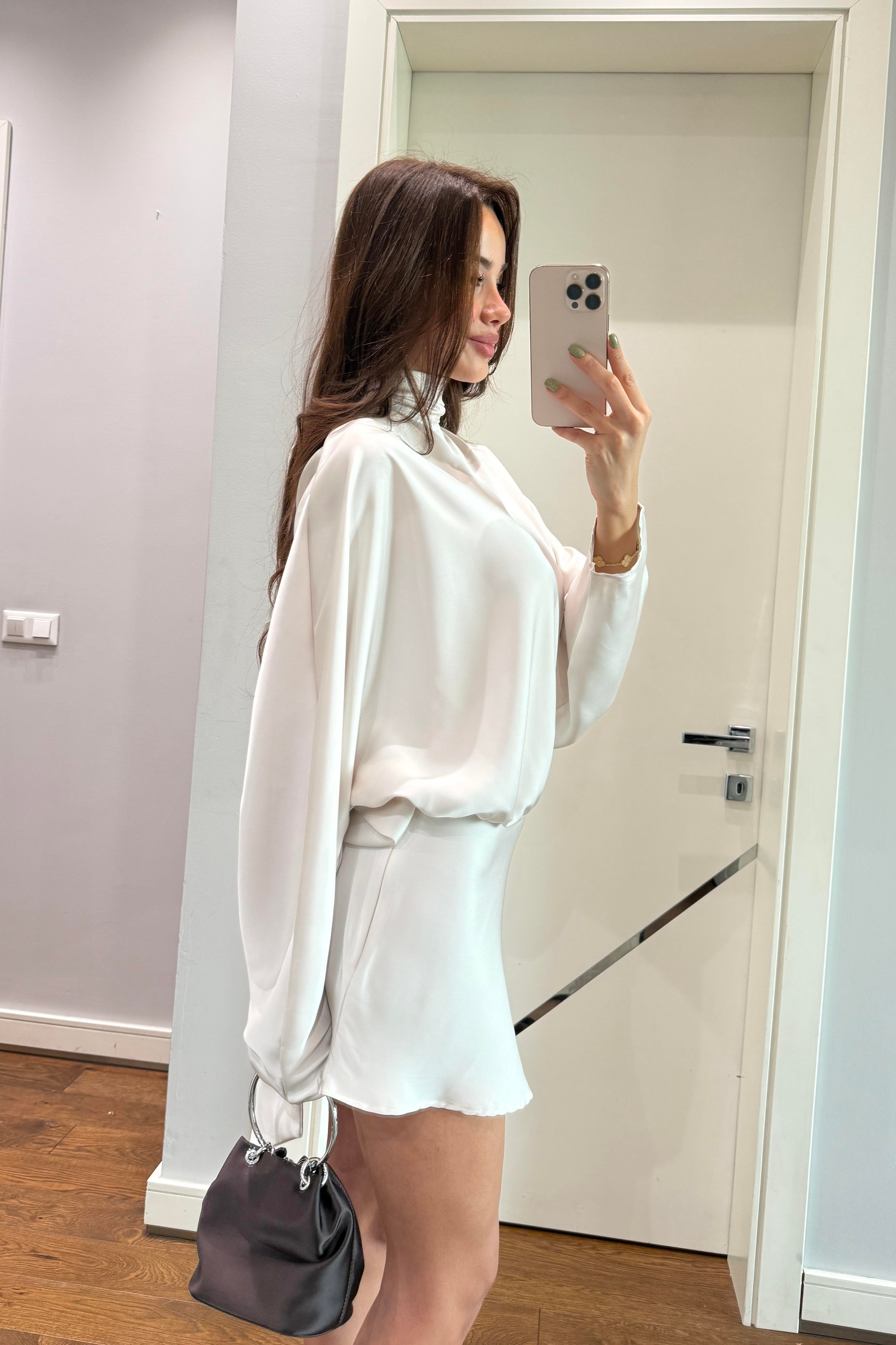 MARKA MODEL SATEN BAĞLAMALI ELBİSE