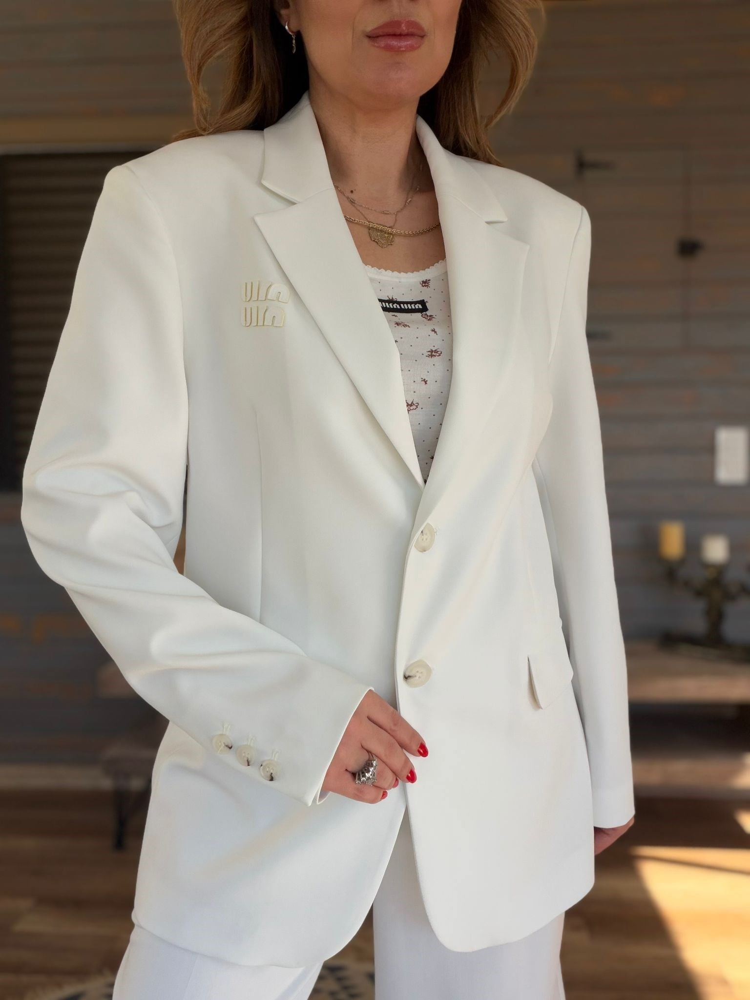 Aplikeli Nakışlı Oversize Ceket