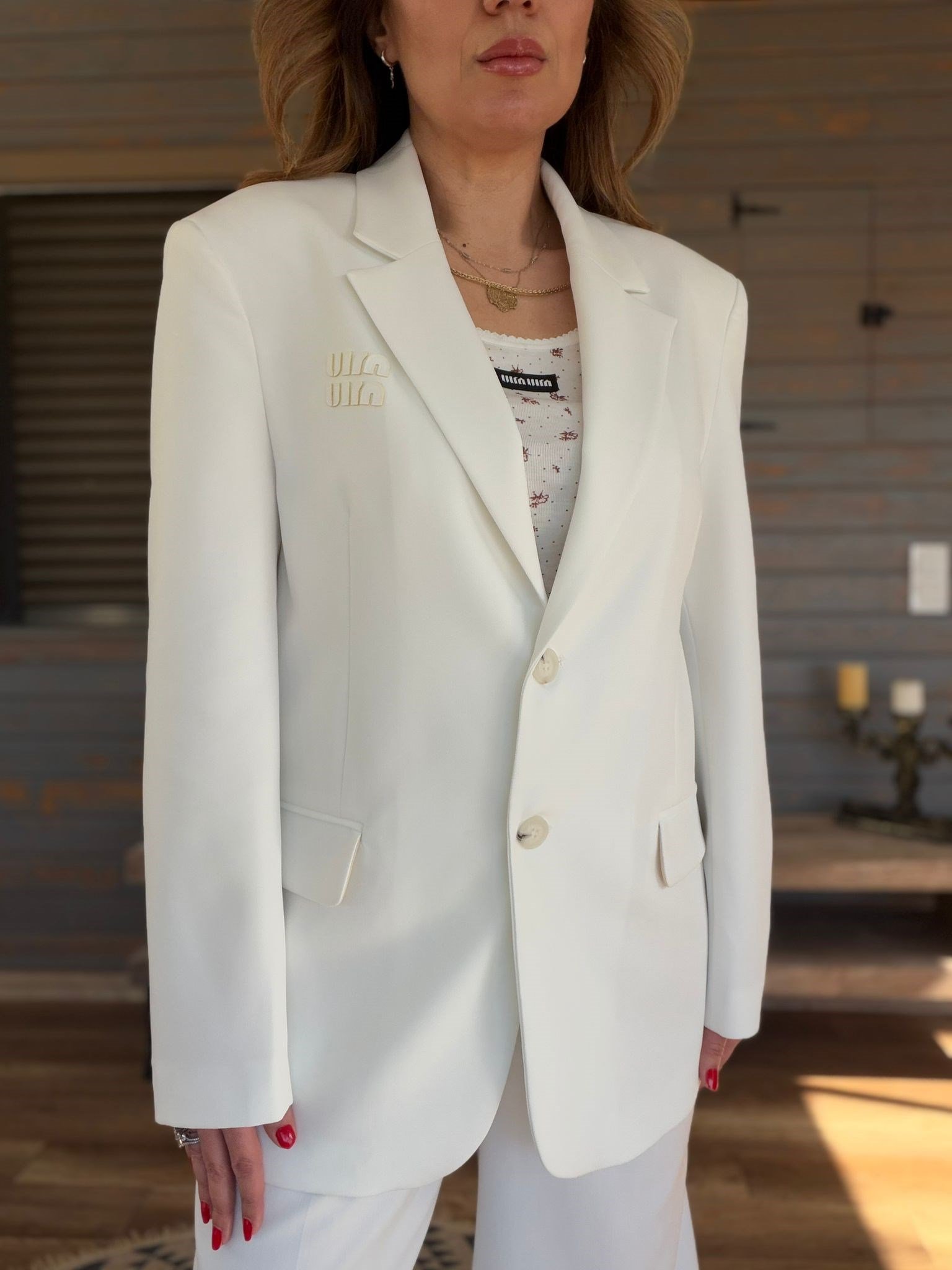 Aplikeli Nakışlı Oversize Ceket