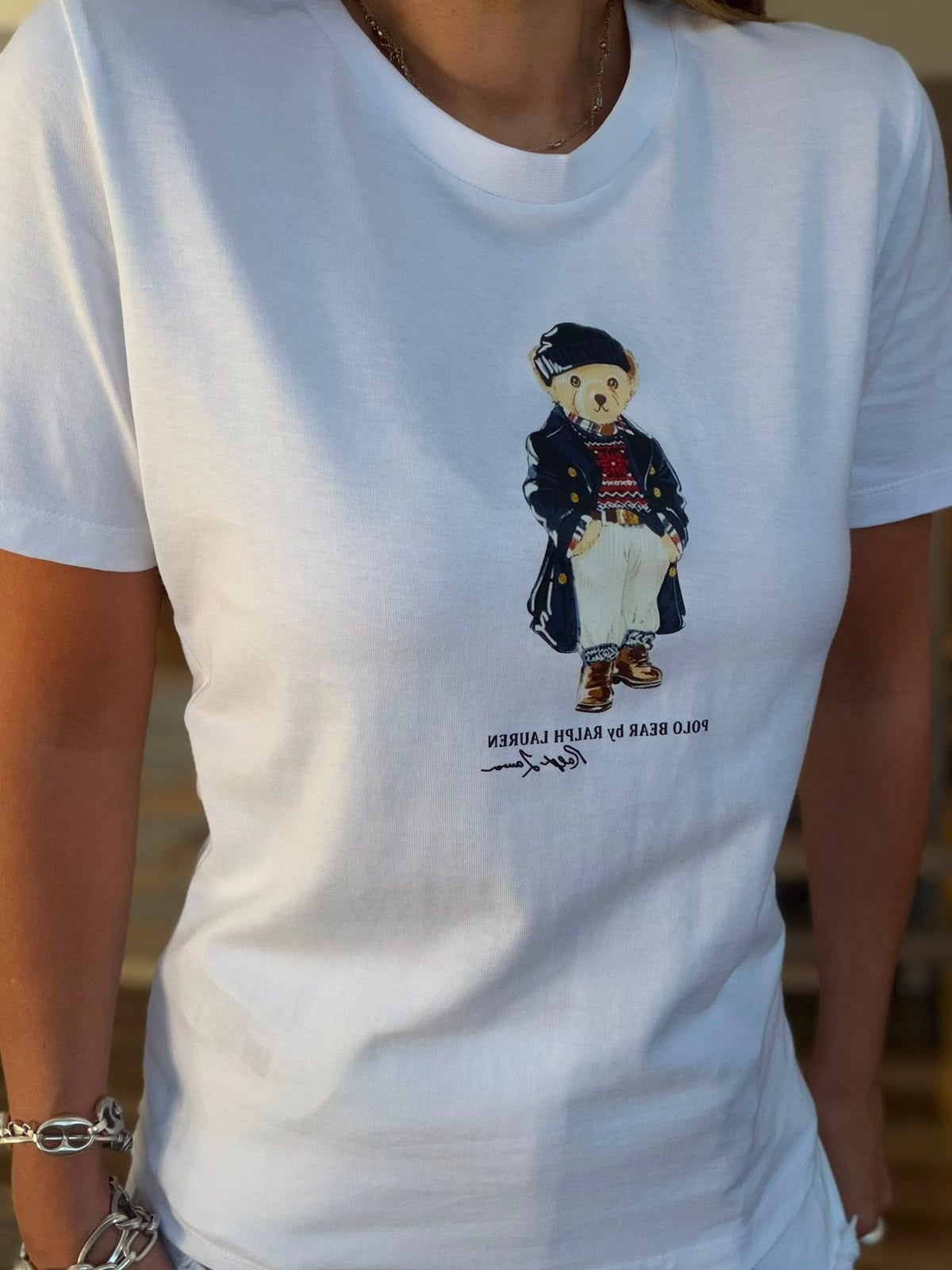 Bear Logo Print T-Shirt