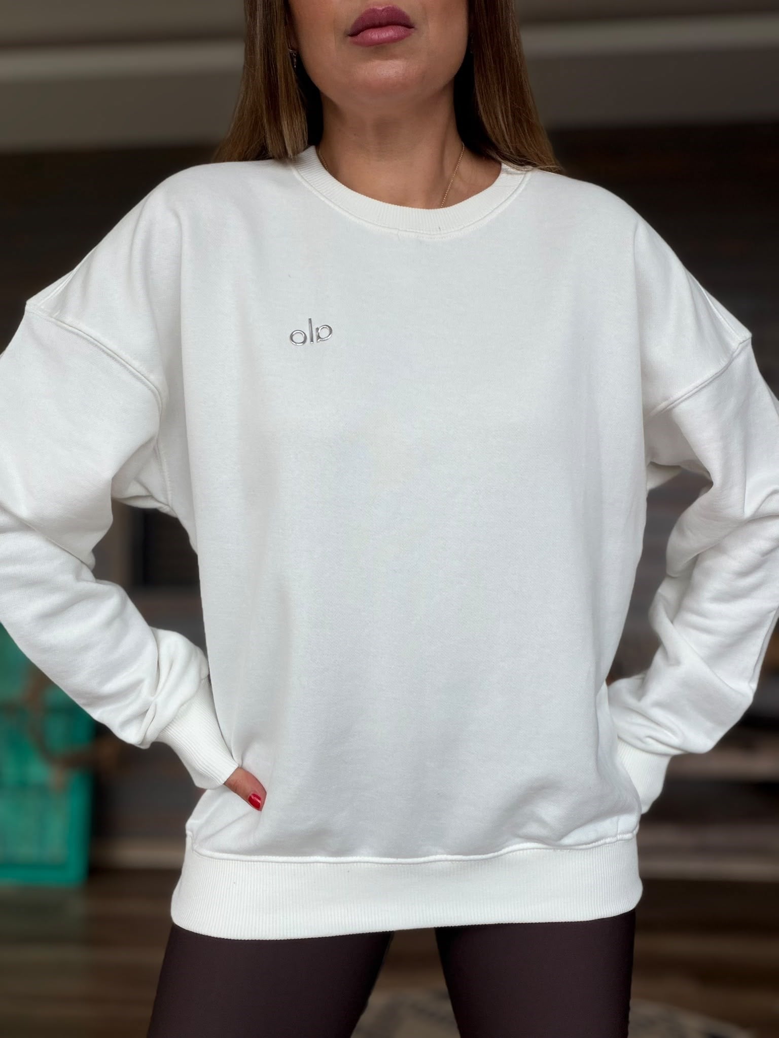 Gümüş Logolu Basic Sweatshirt