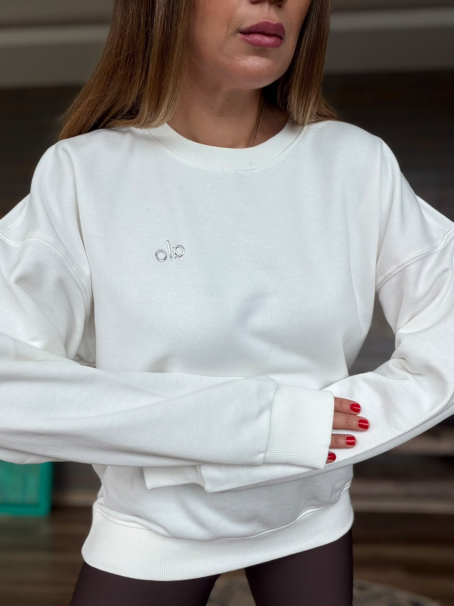 Gümüş Logolu Basic Sweatshirt
