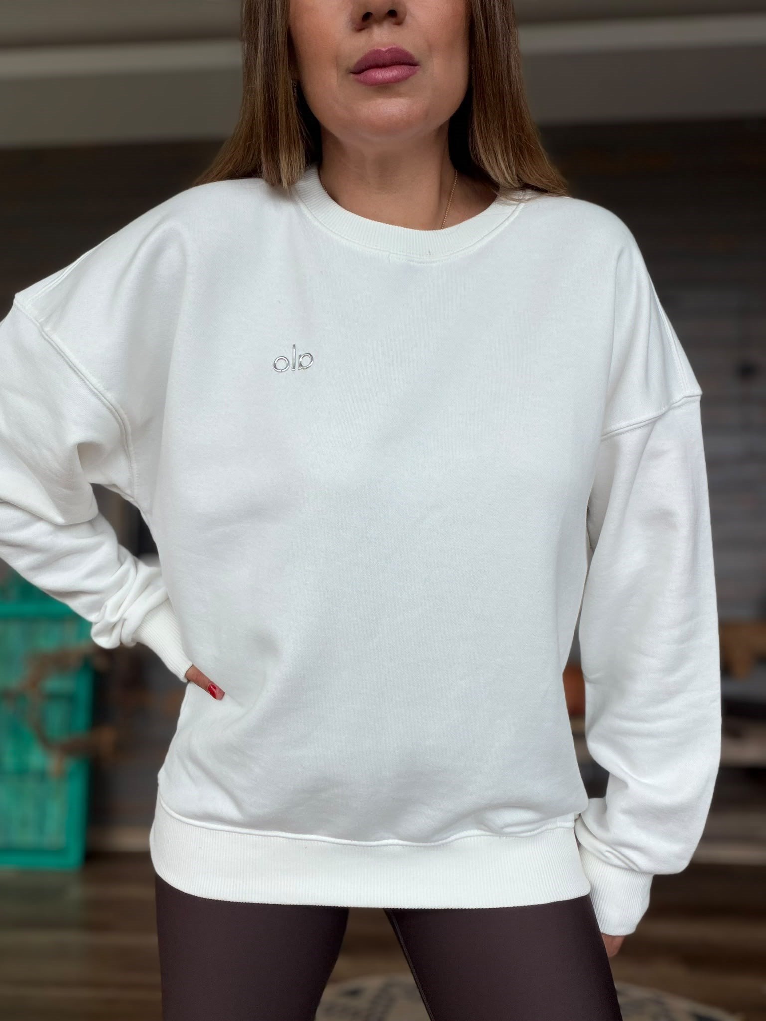 Gümüş Logolu Basic Sweatshirt