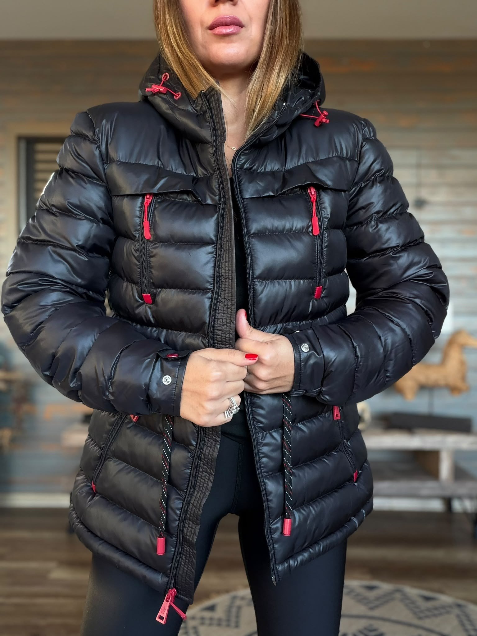 Kolda Nakış Logo Bel Büzmeli Şişme Mont