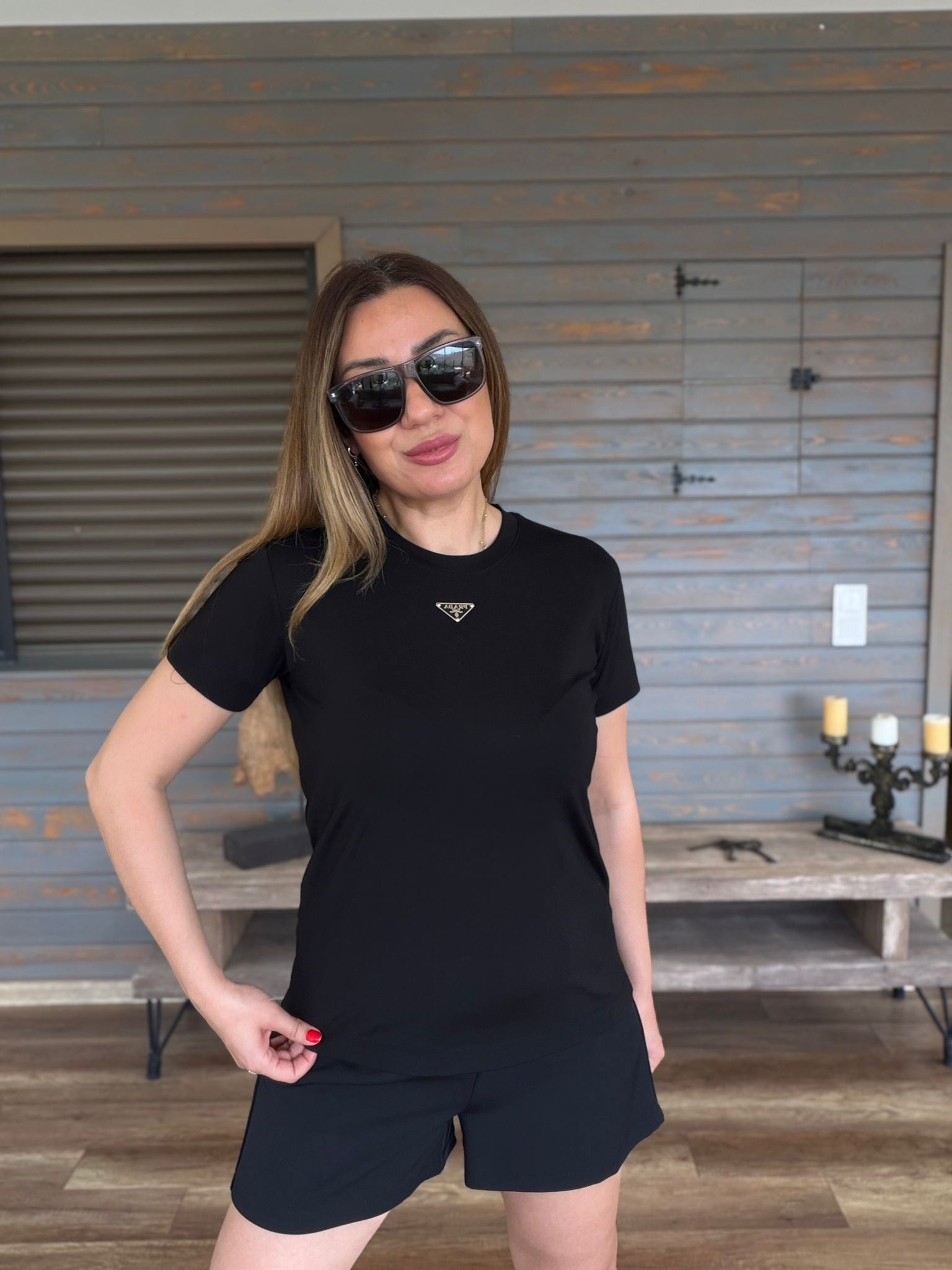 Metal Logolu Modal Kumaş T-Shirt