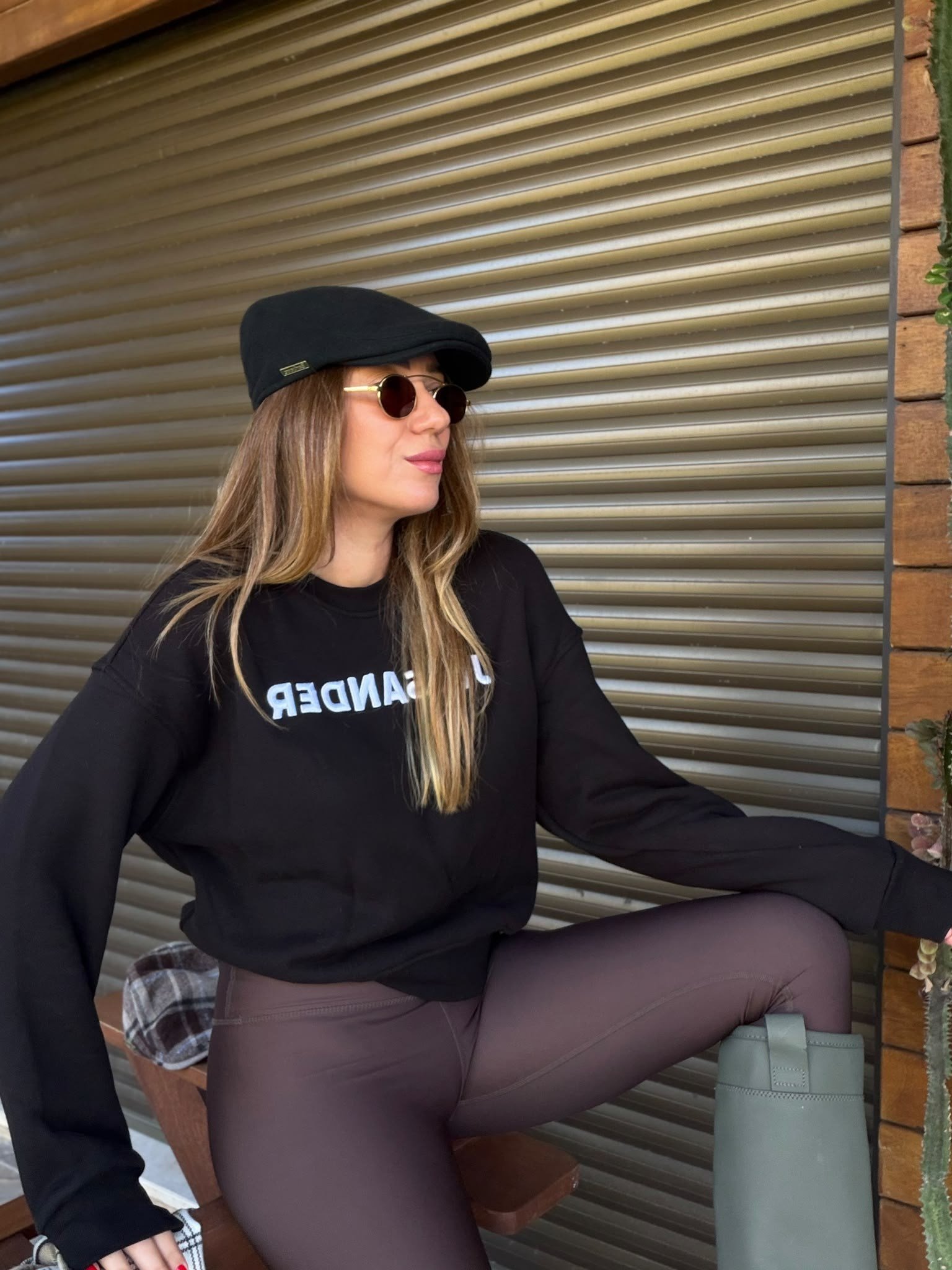 Nakış Gögüs Logolu Bisiklet Yaka Sweatshirt
