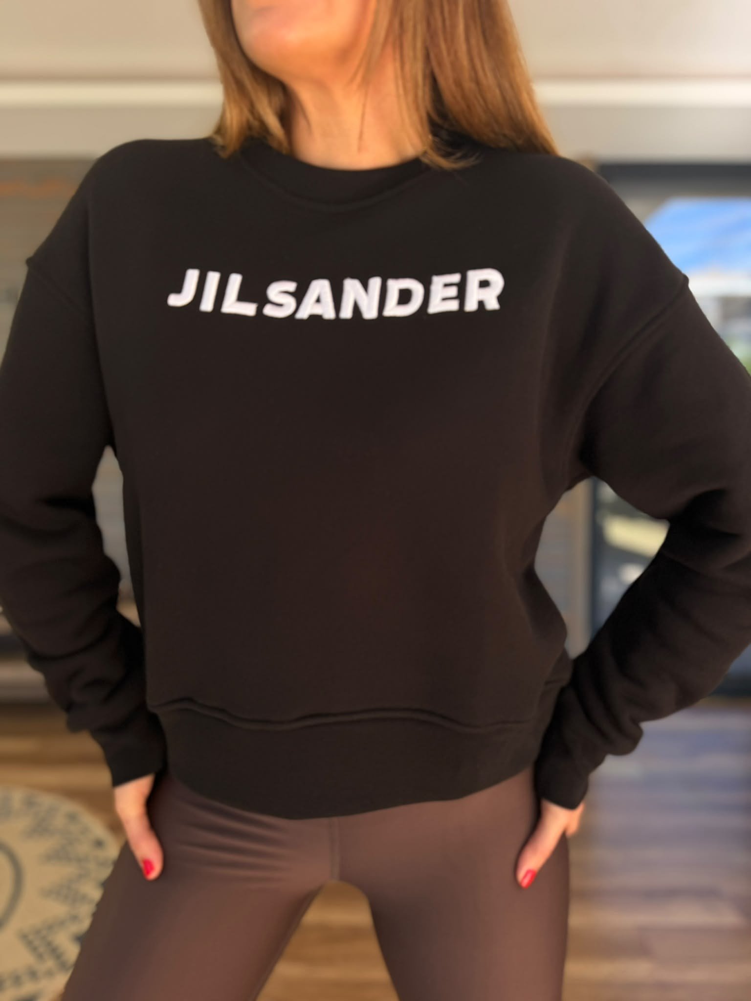 Nakış Gögüs Logolu Bisiklet Yaka Sweatshirt