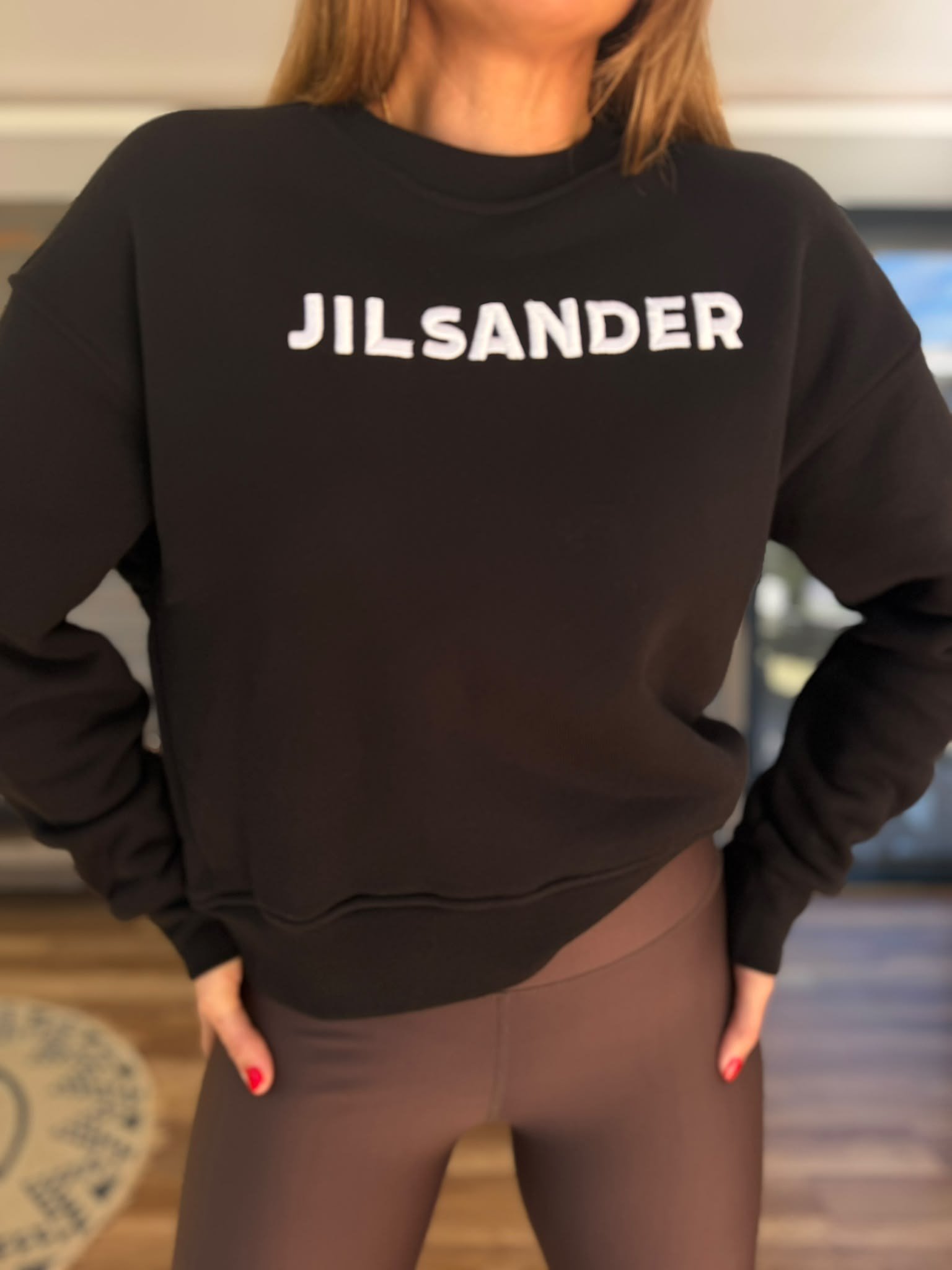 Nakış Gögüs Logolu Bisiklet Yaka Sweatshirt