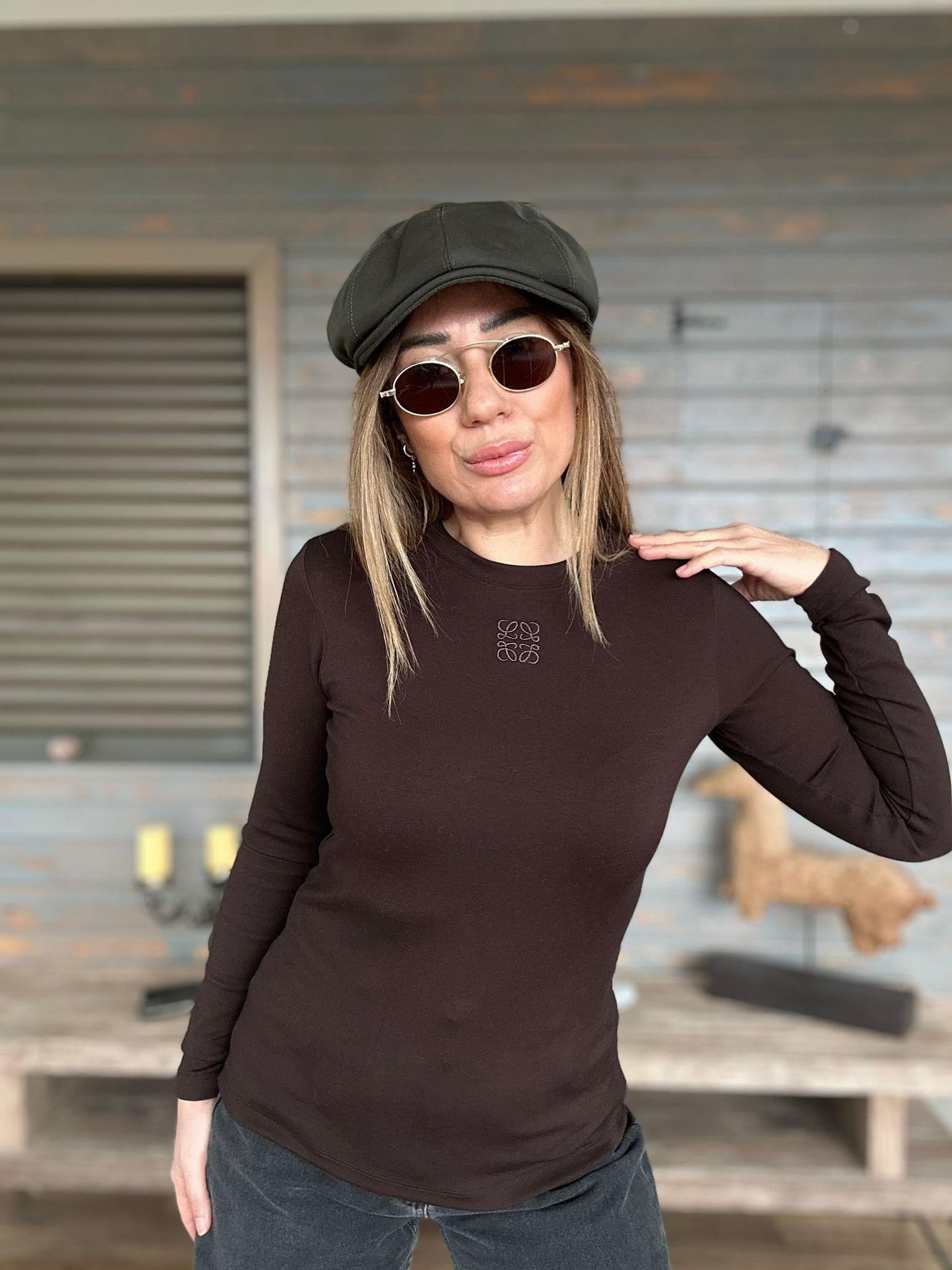 Nakış Logolu Basic Bluz