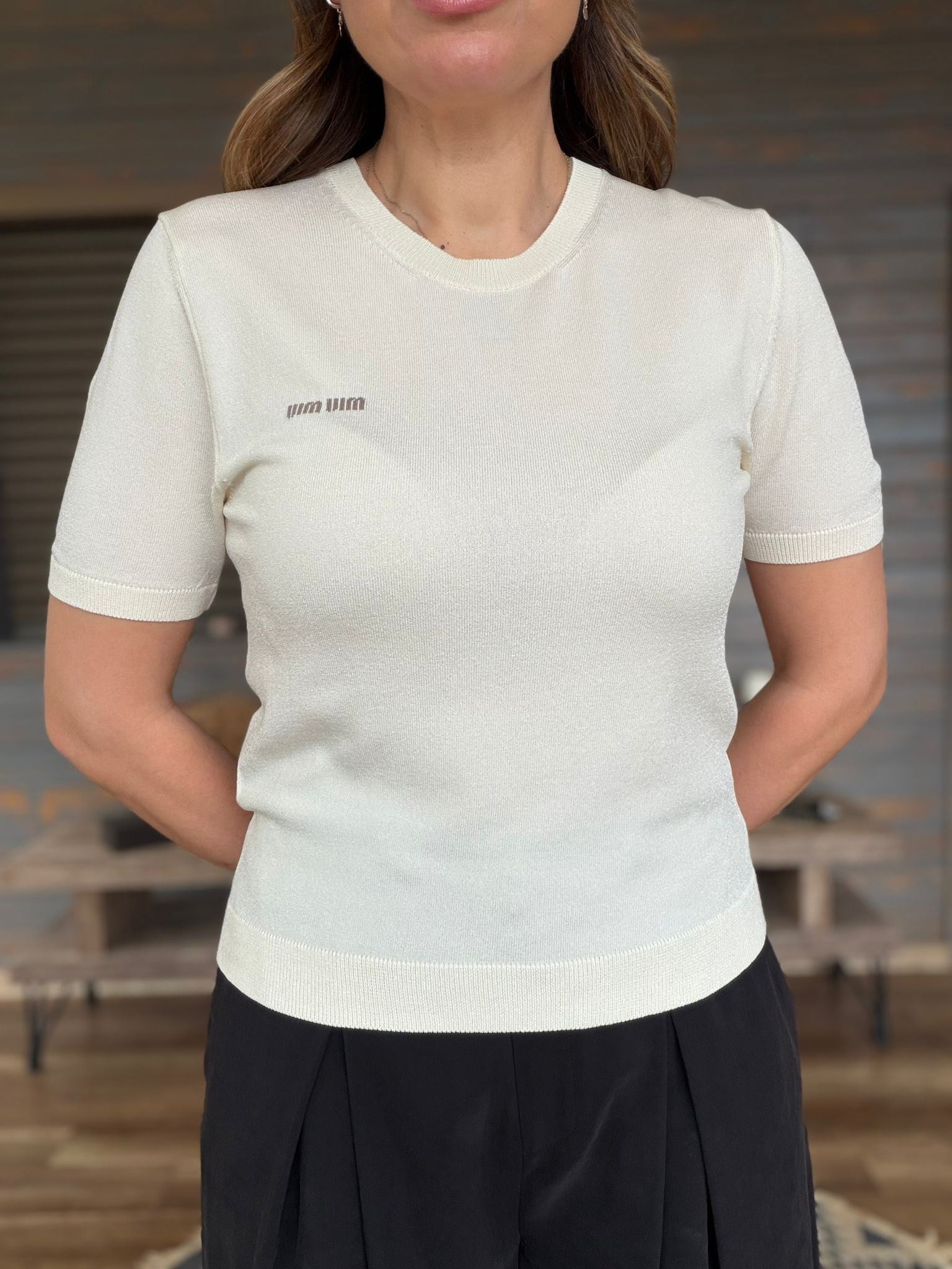 Nakış Logolu Basıc Triko T-Shirt