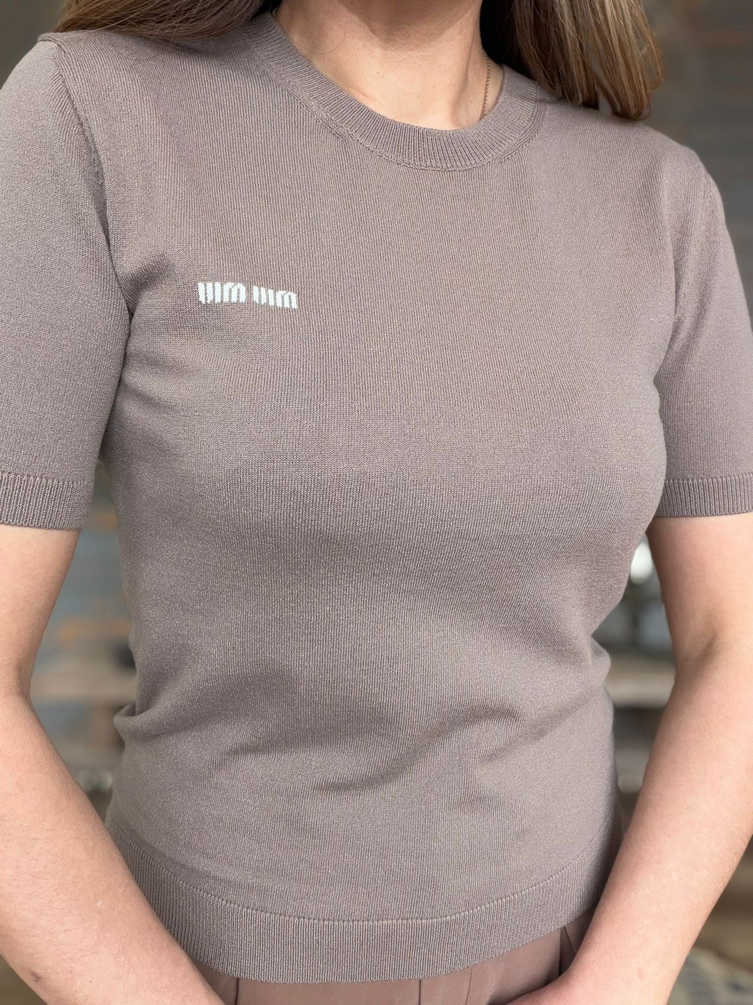 Nakış Logolu Basıc Triko T-Shirt