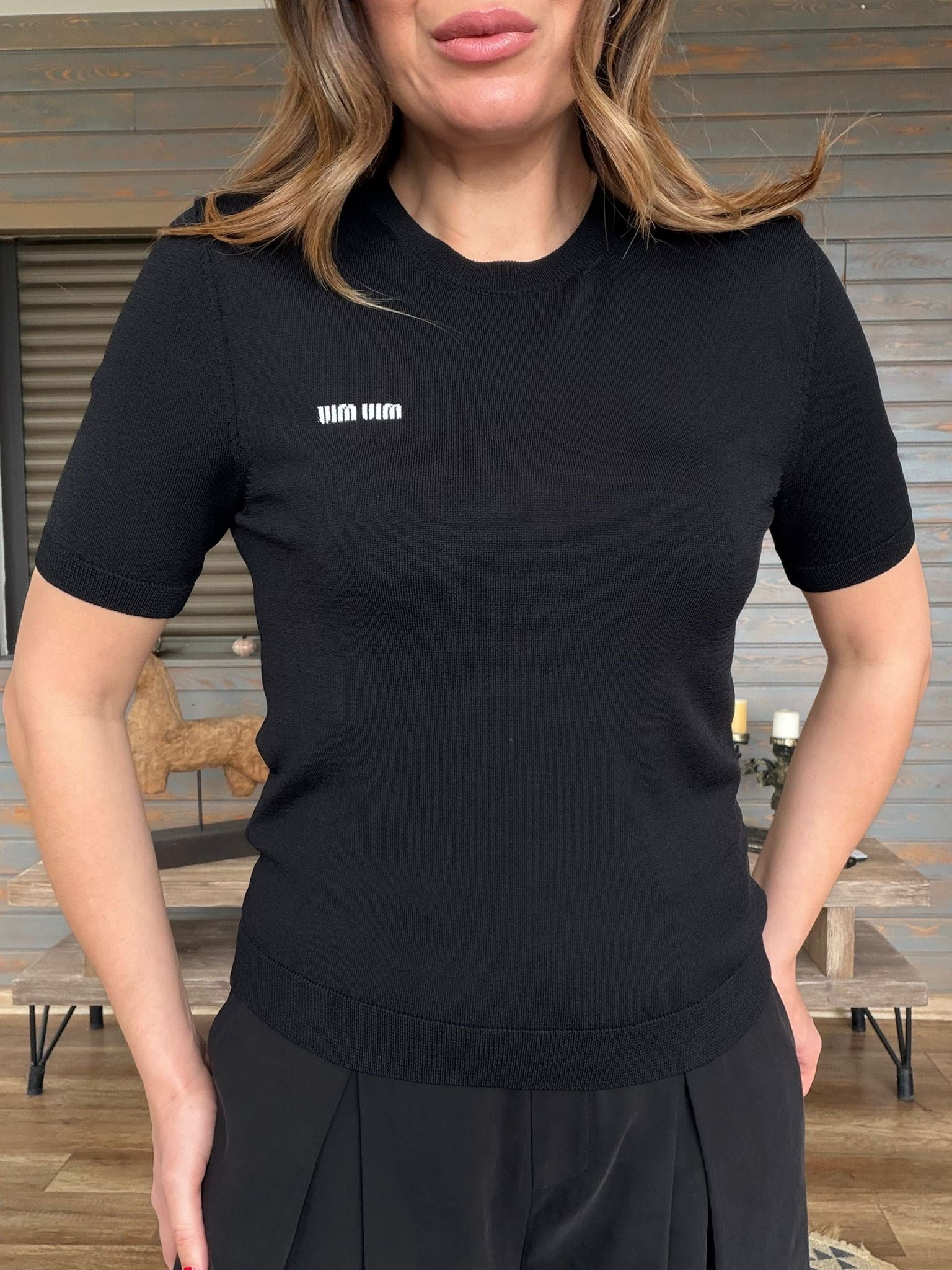 Nakış Logolu Basıc Triko T-Shirt