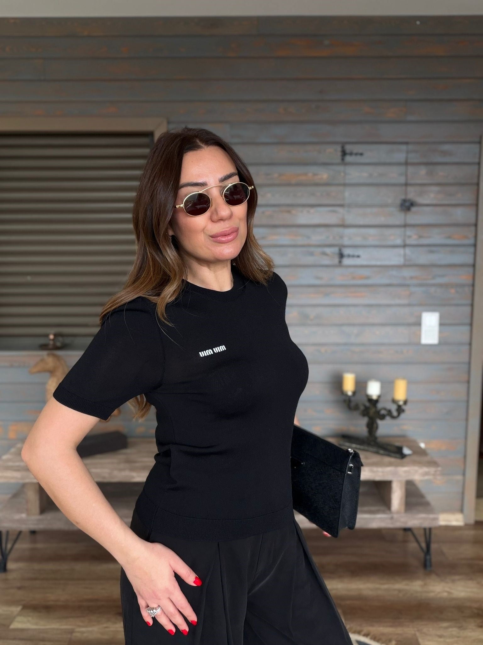 Nakış Logolu Basıc Triko T-Shirt