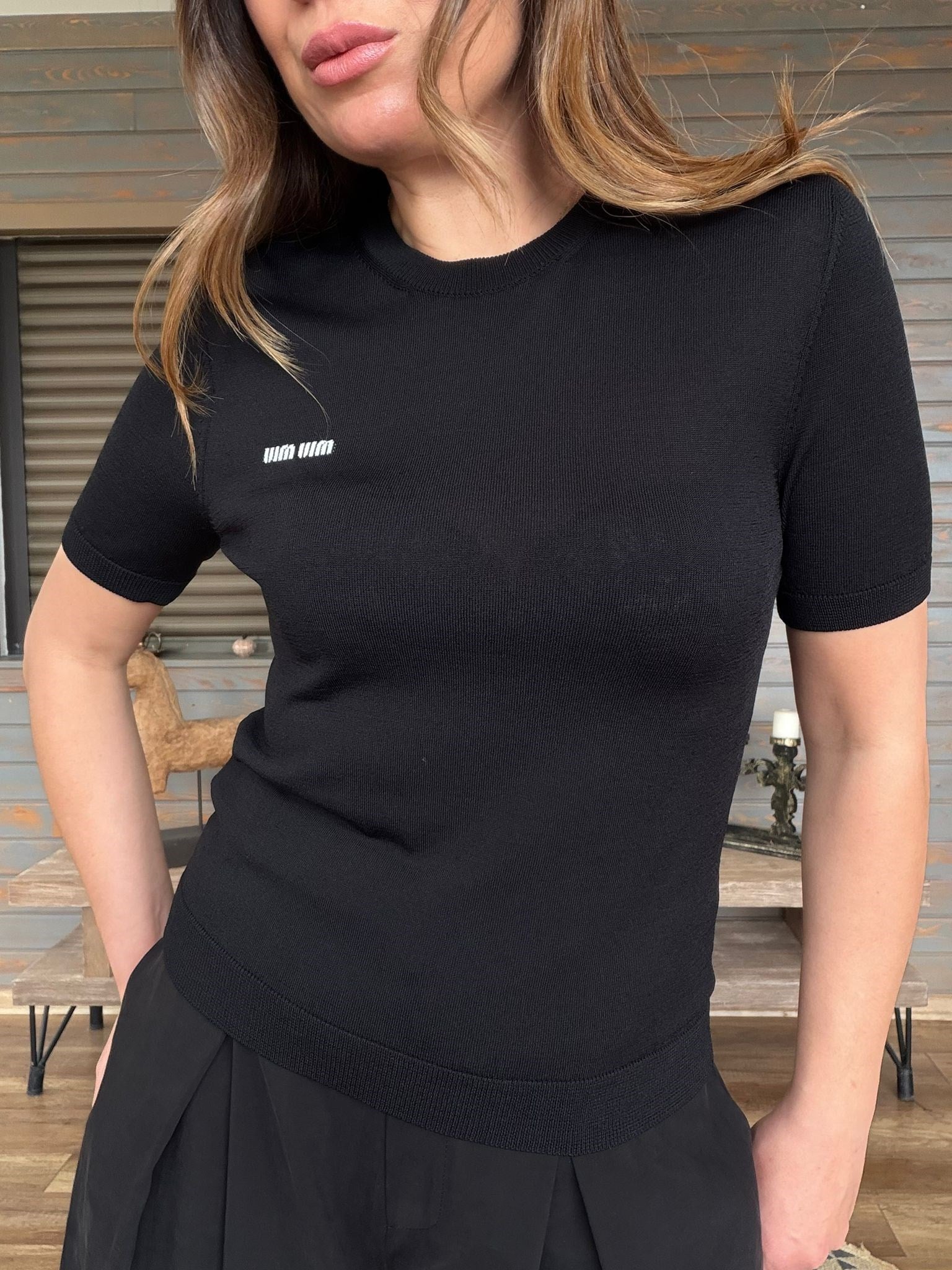 Nakış Logolu Basıc Triko T-Shirt