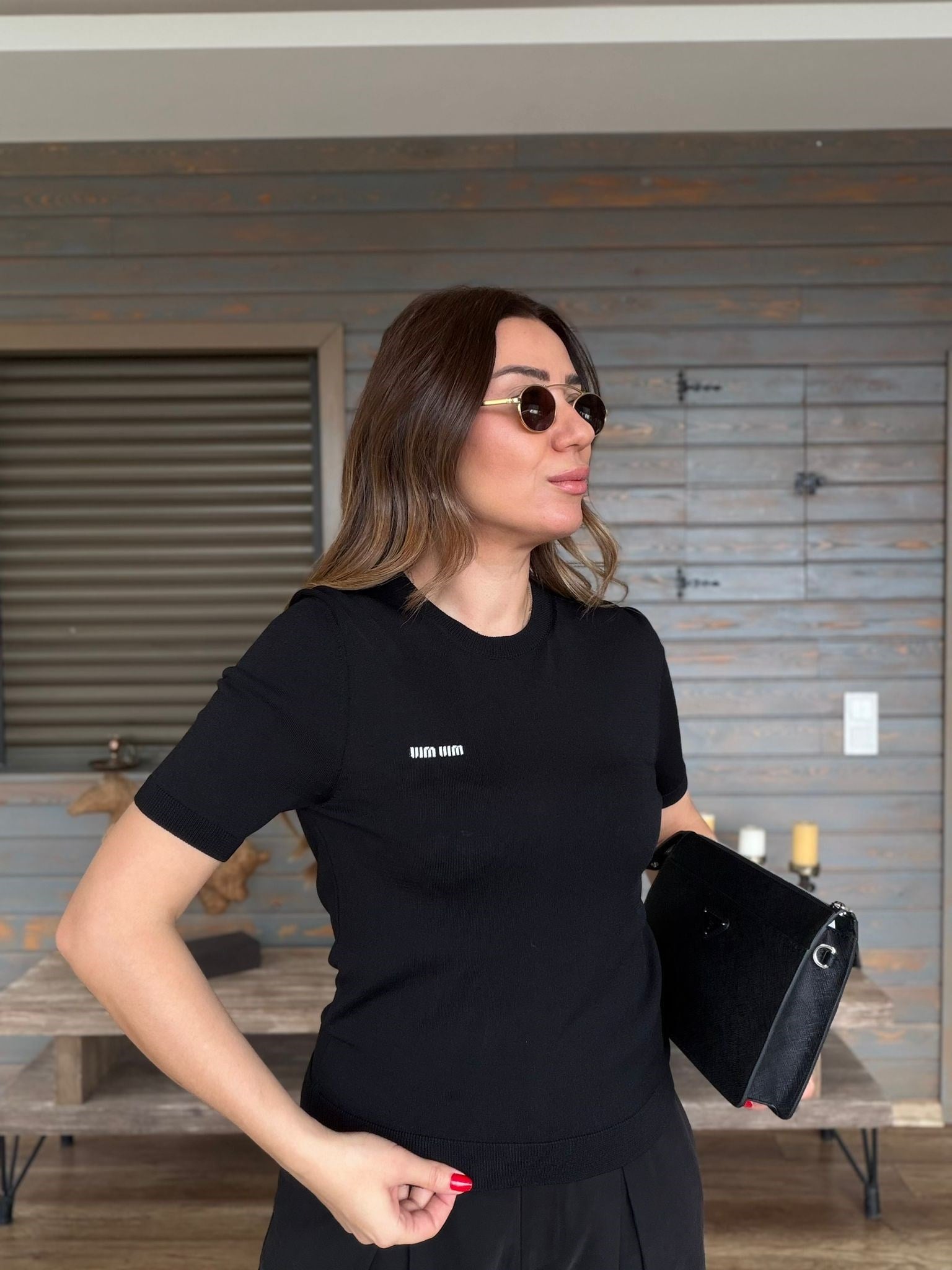 Nakış Logolu Basıc Triko T-Shirt