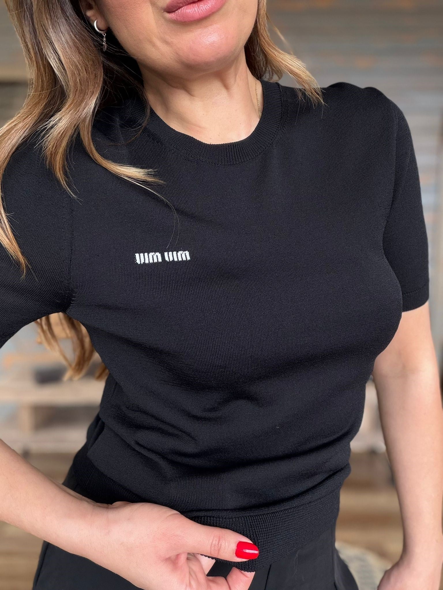 Nakış Logolu Basıc Triko T-Shirt