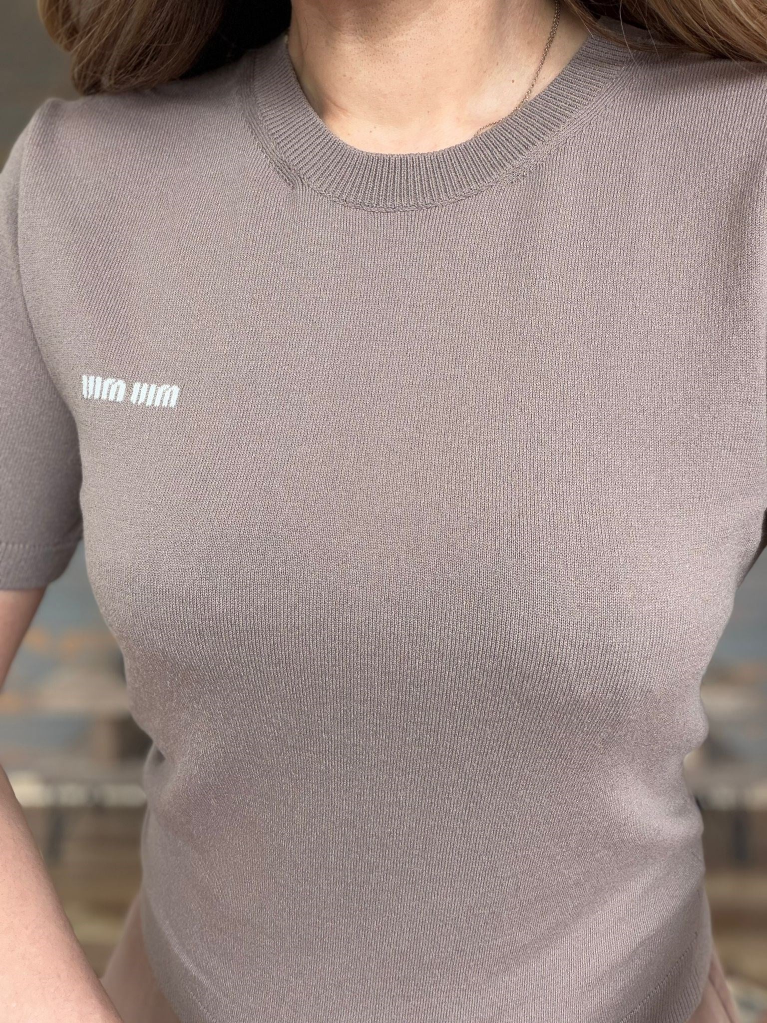 Nakış Logolu Basıc Triko T-Shirt