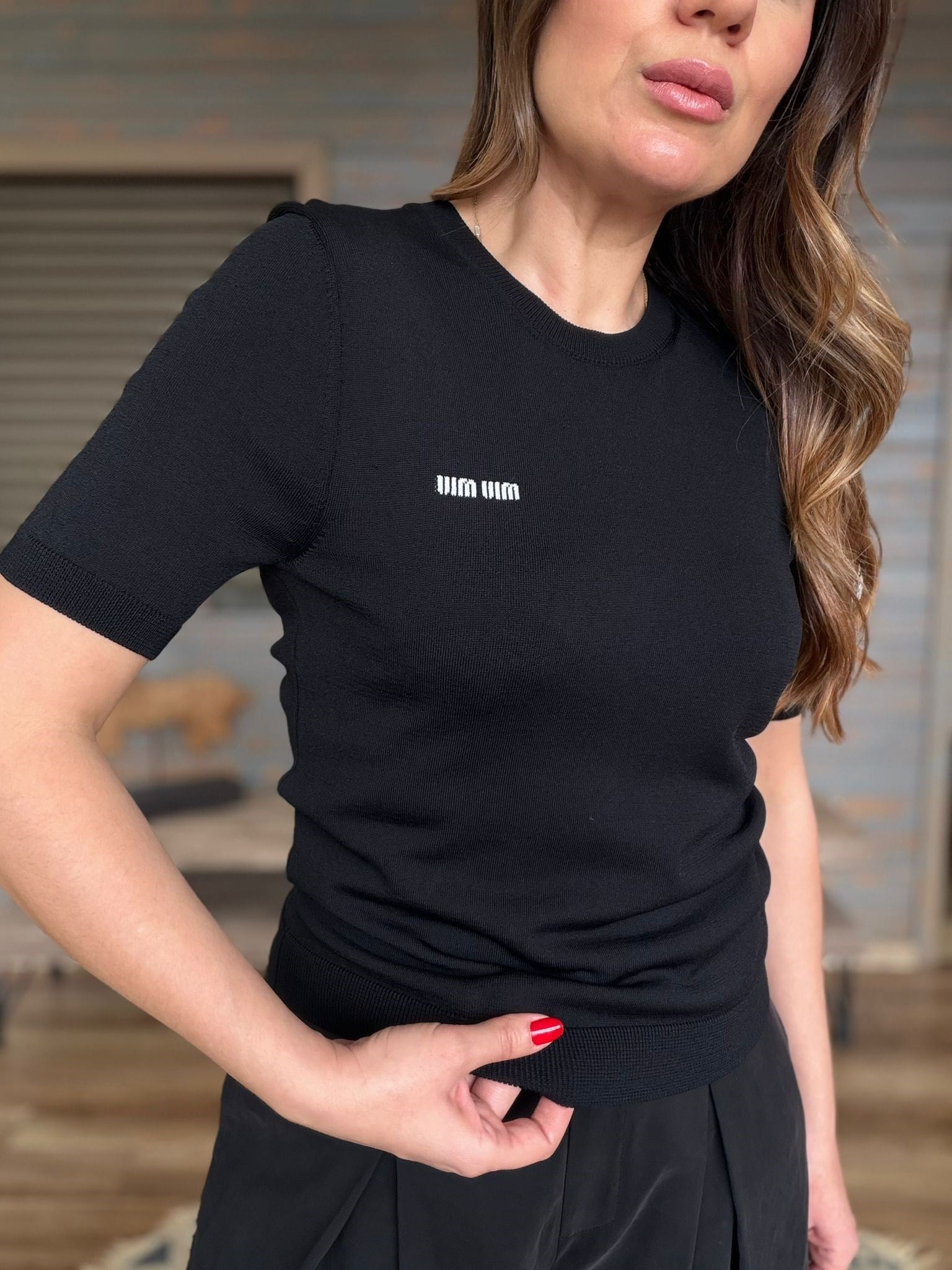 Nakış Logolu Basıc Triko T-Shirt