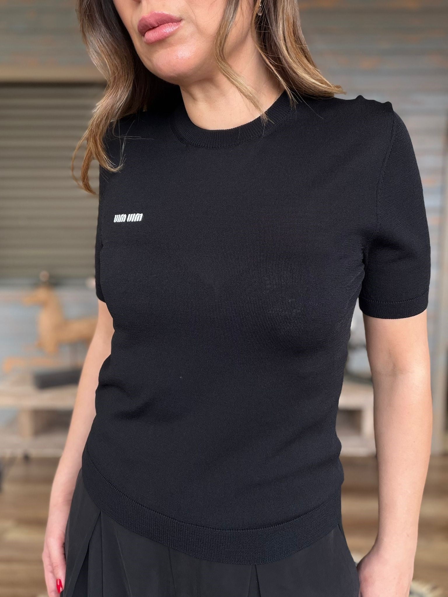 Nakış Logolu Basıc Triko T-Shirt