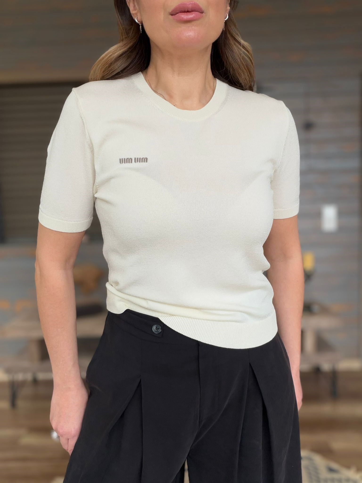 Nakış Logolu Basıc Triko T-Shirt