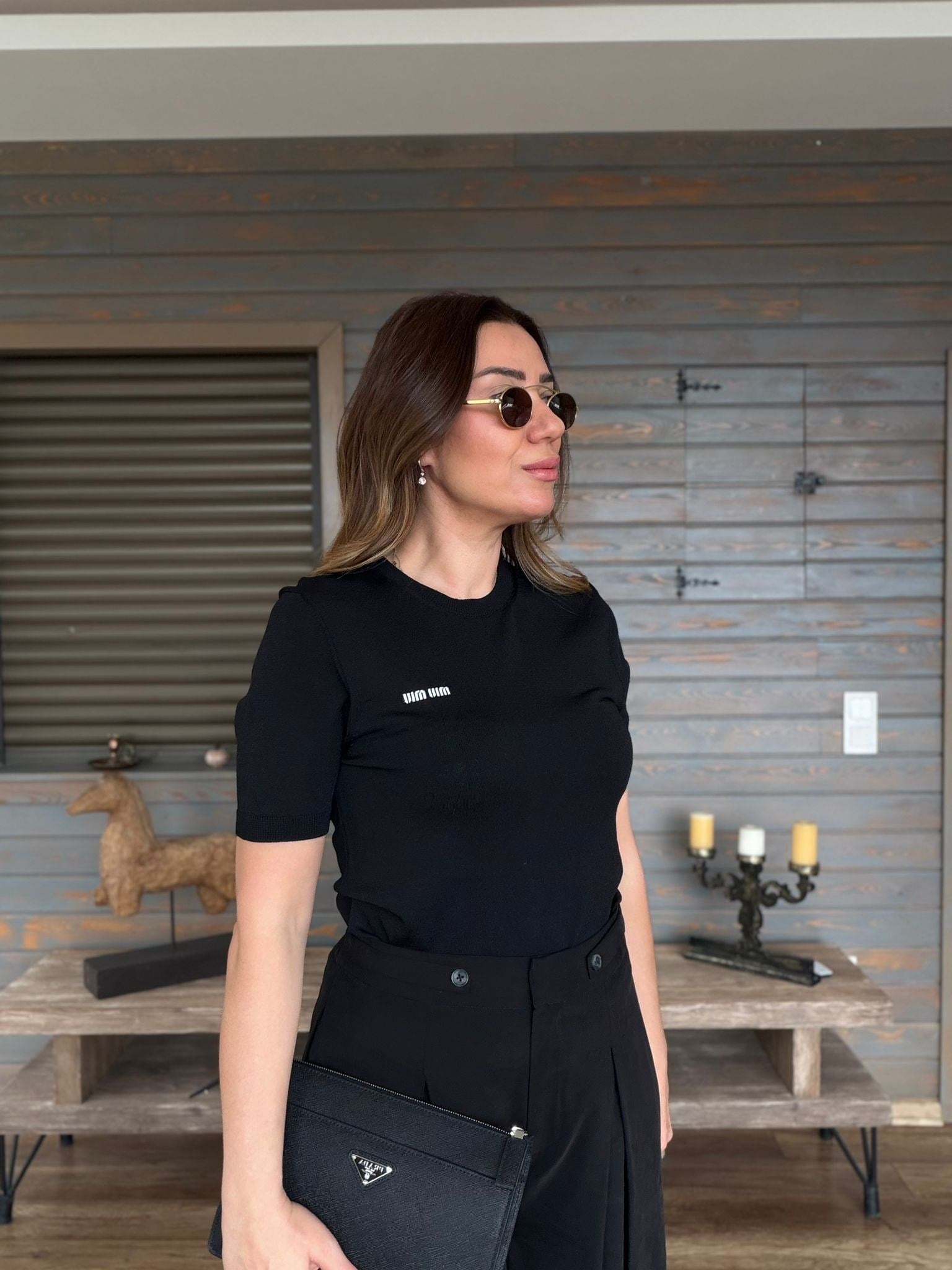 Nakış Logolu Basıc Triko T-Shirt