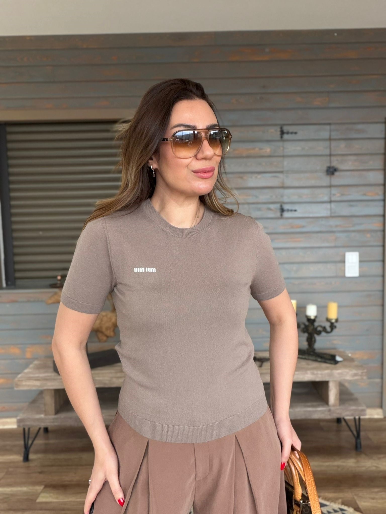 Nakış Logolu Basıc Triko T-Shirt