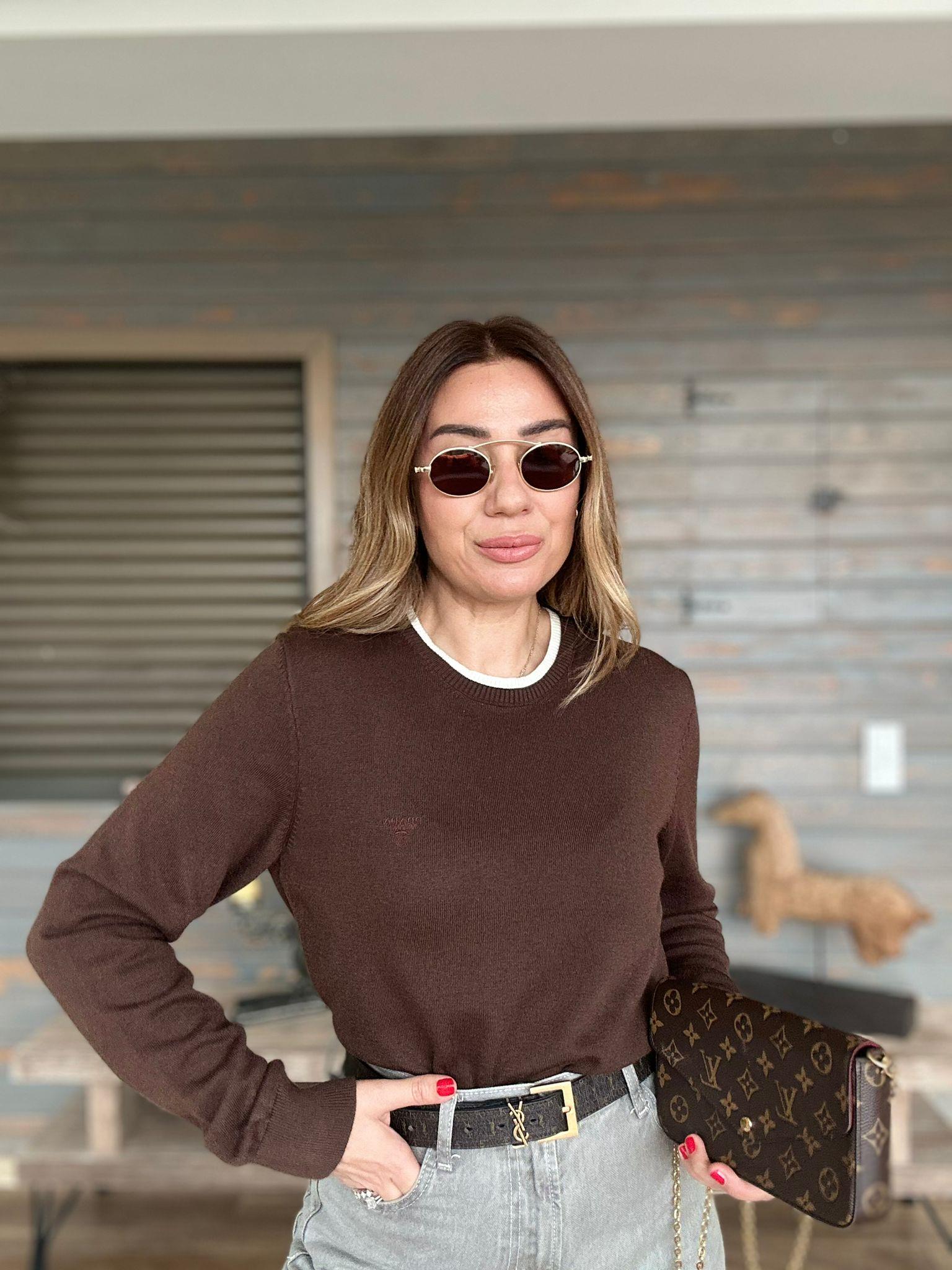 Nakış Logolu Çift Yakalı Basic Triko