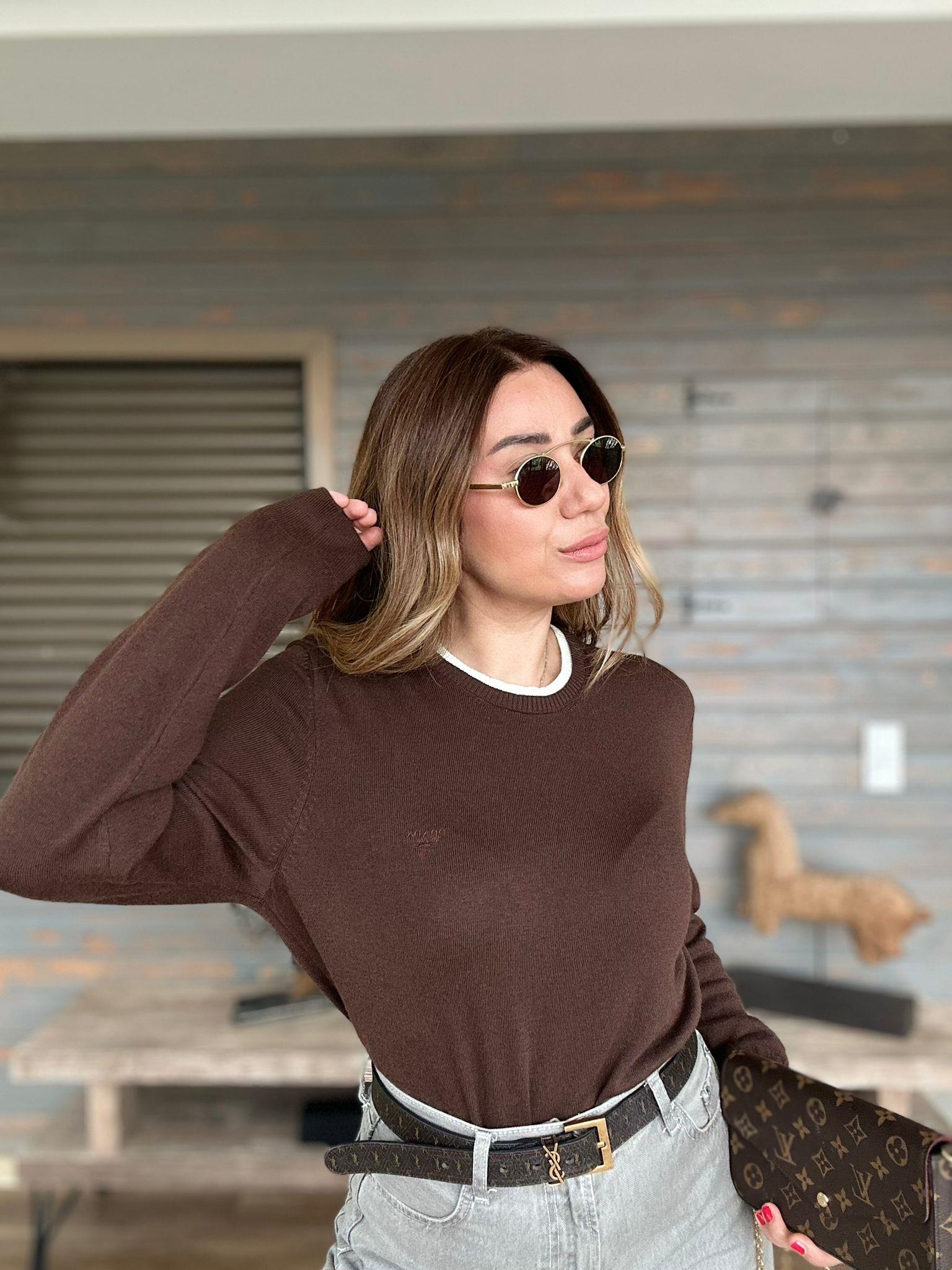 Nakış Logolu Çift Yakalı Basic Triko