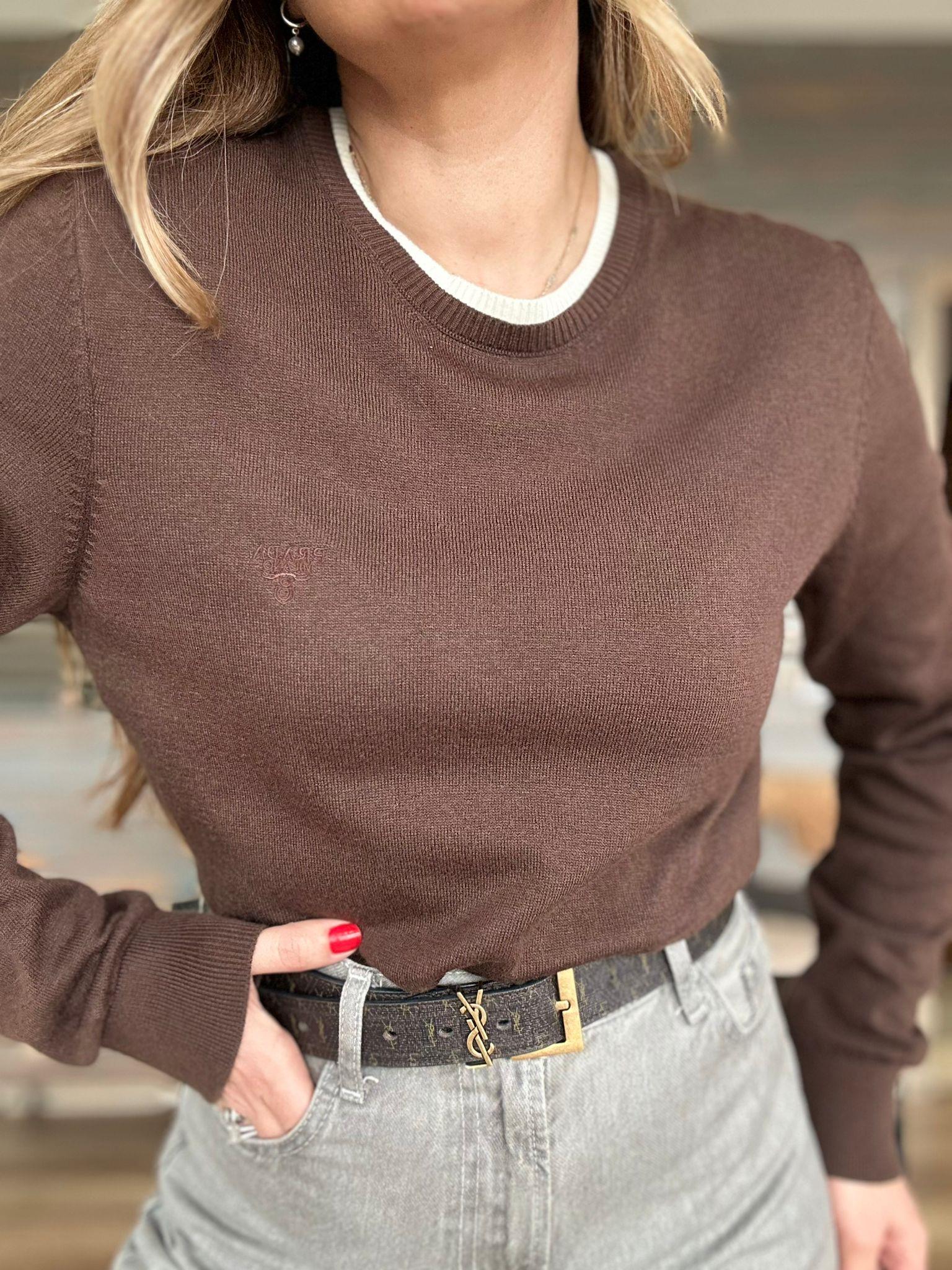 Nakış Logolu Çift Yakalı Basic Triko