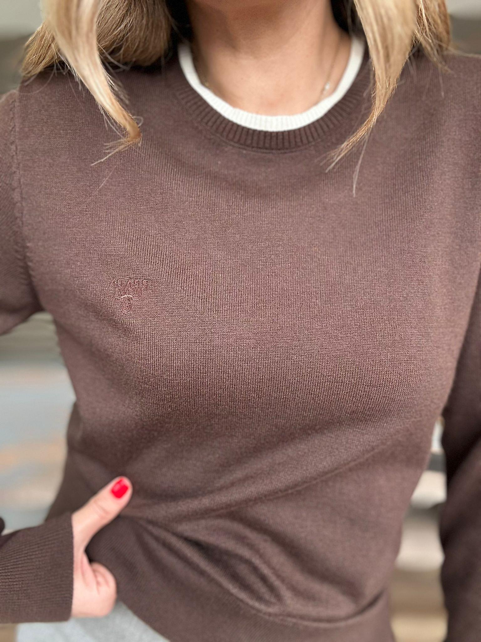 Nakış Logolu Çift Yakalı Basic Triko