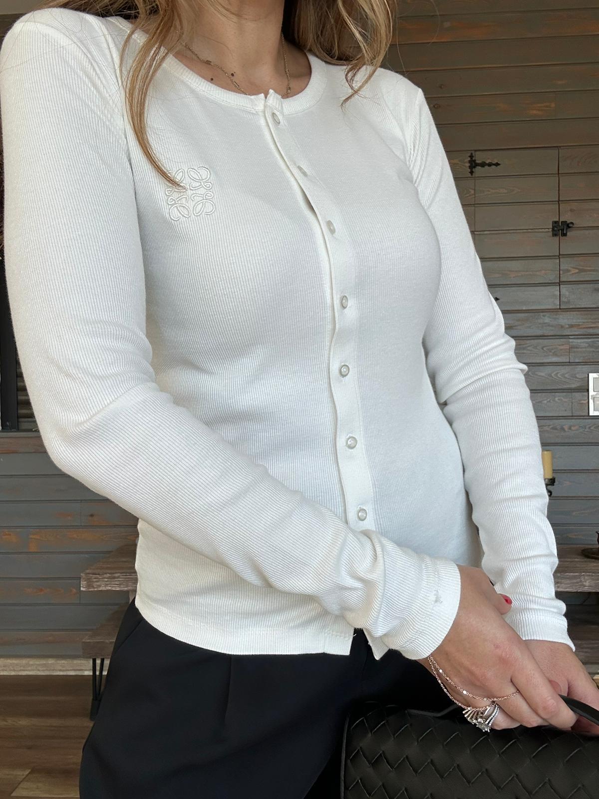 Nakış Logolu Düğmeli Kazak