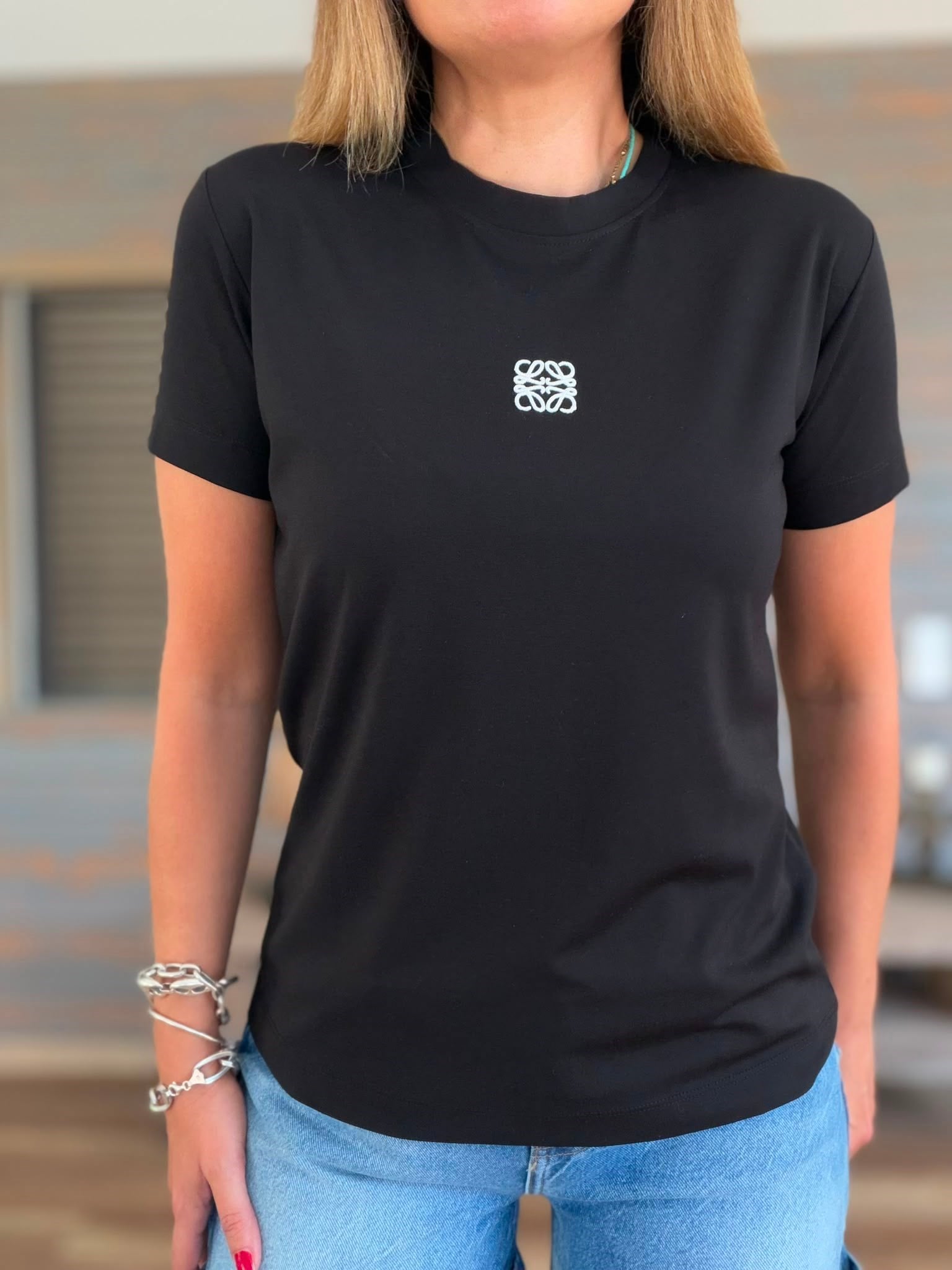 Nakış Logolu Modal Kumaş T-Shirt