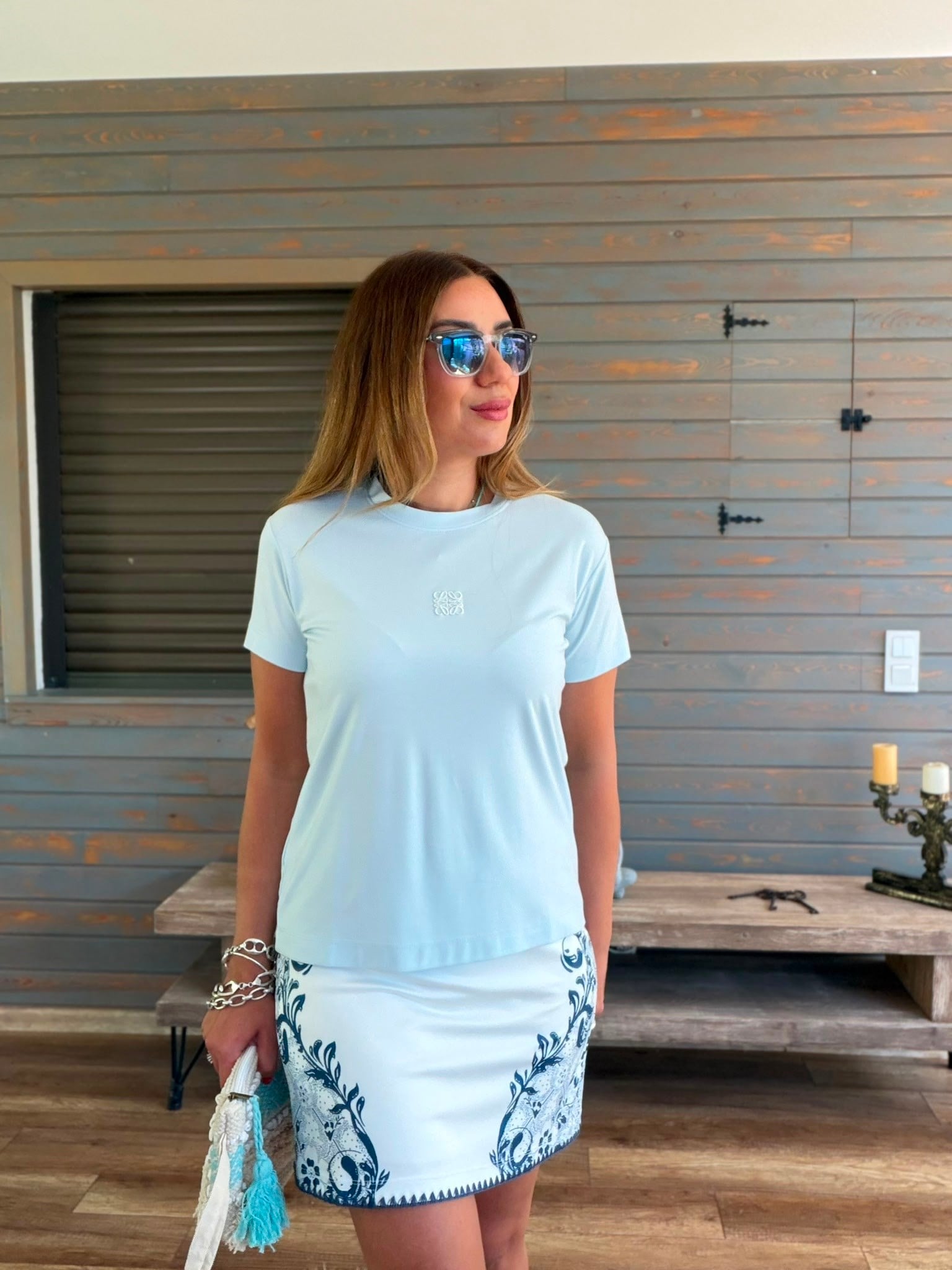 Nakış Logolu Modal Kumaş T-Shirt