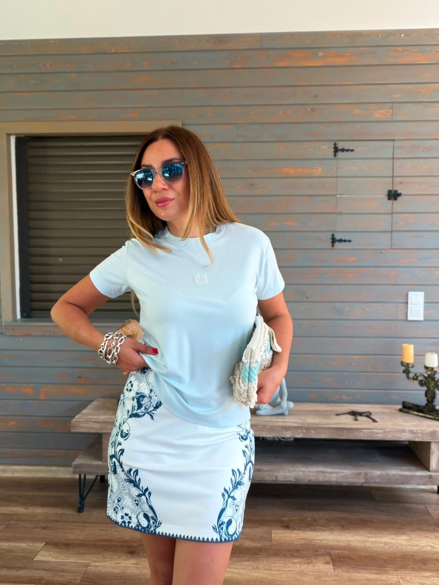 Nakış Logolu Modal Kumaş T-Shirt