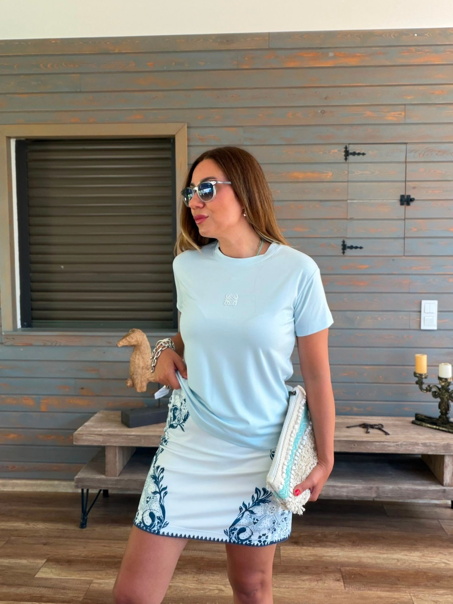 Nakış Logolu Modal Kumaş T-Shirt