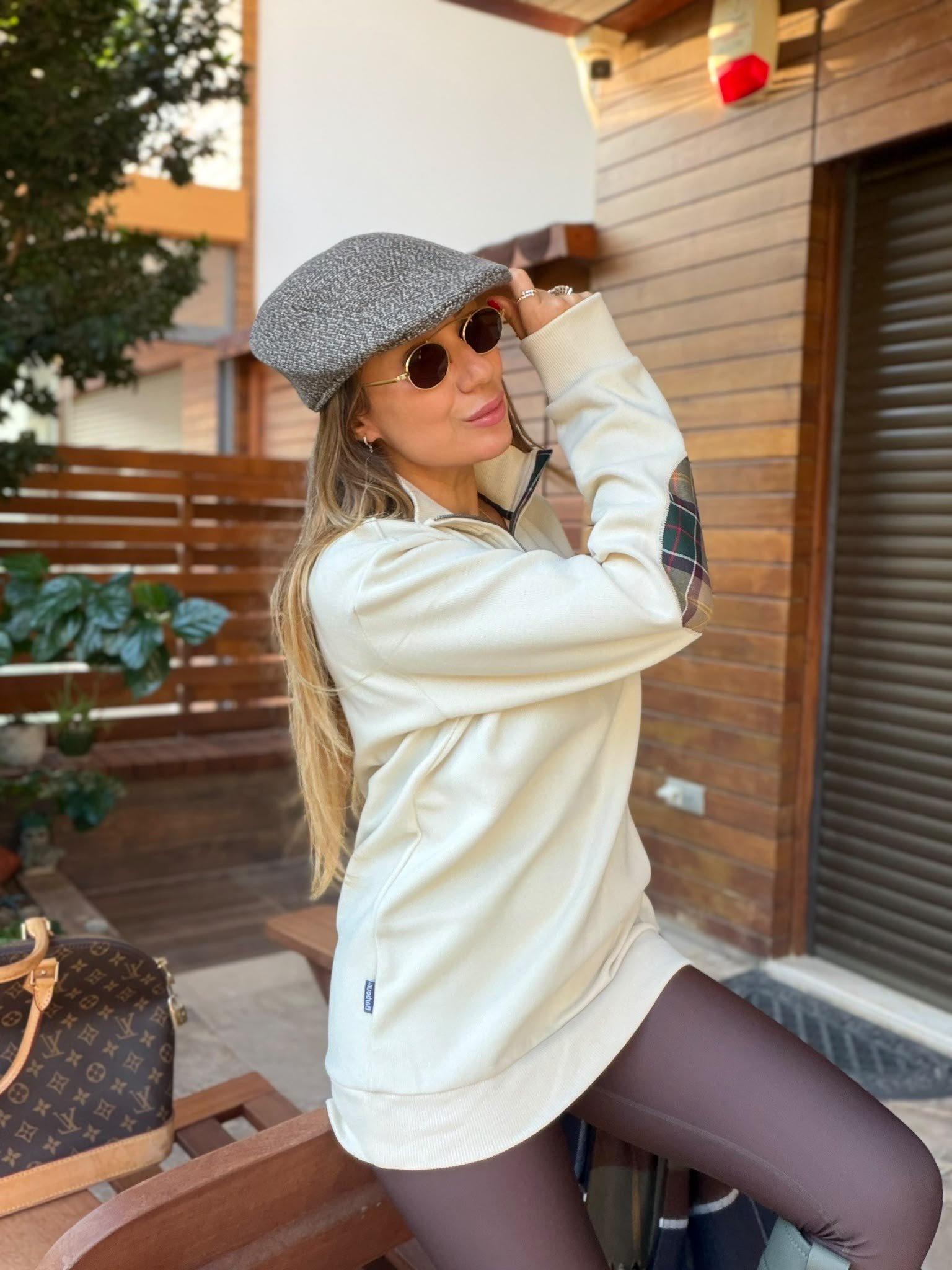 Nakış Logolu Yama Detaylı Yarım Fermuarlı Selanik Sweatshirt