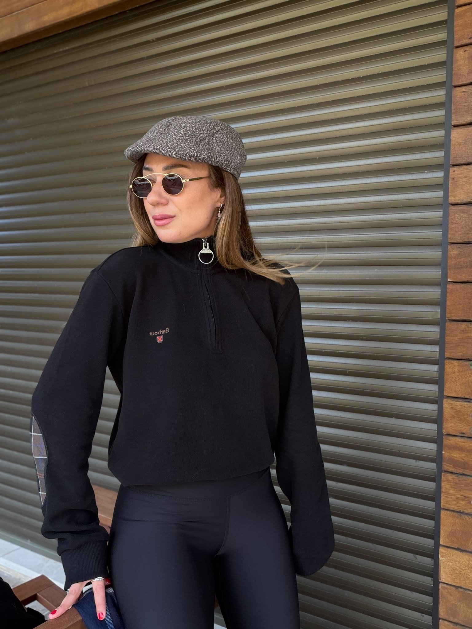 Nakış Logolu Yama Detaylı Yarım Fermuarlı Selanik Sweatshirt