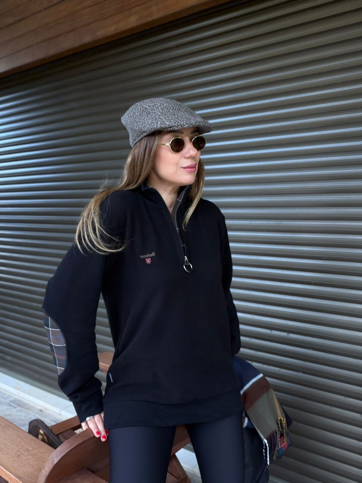 Nakış Logolu Yama Detaylı Yarım Fermuarlı Selanik Sweatshirt