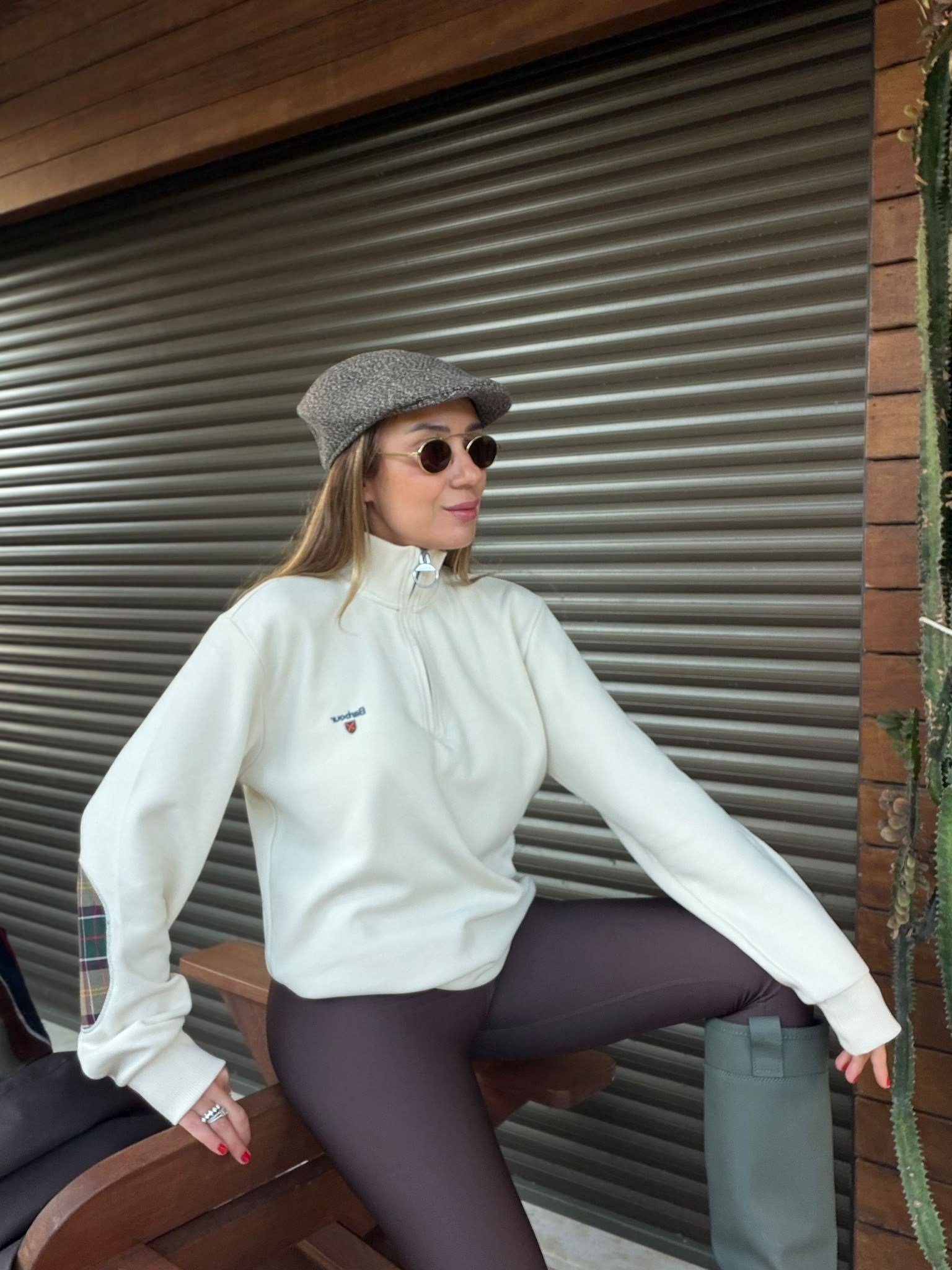 Nakış Logolu Yama Detaylı Yarım Fermuarlı Selanik Sweatshirt