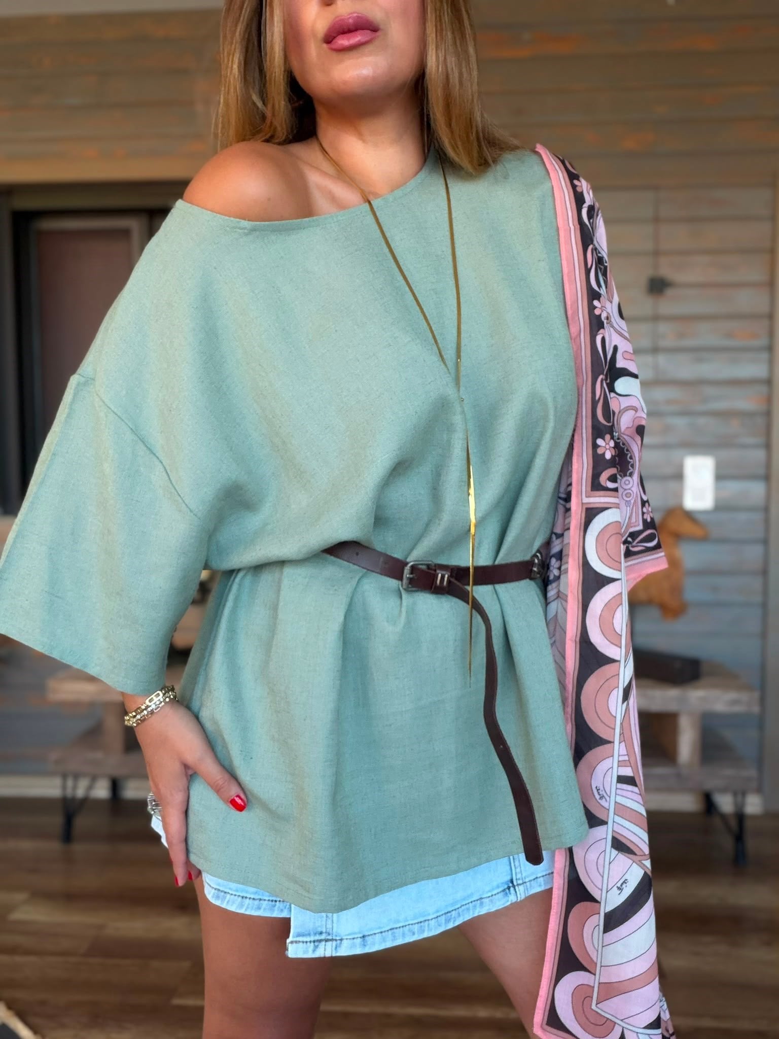 Rio Oversize Keten T-Shirt