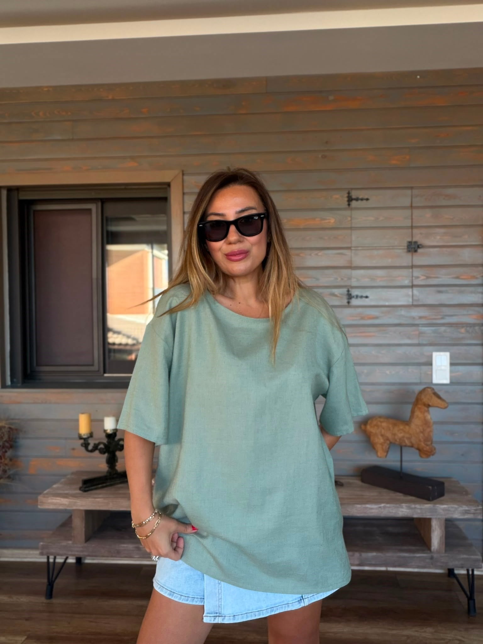 Rio Oversize Keten T-Shirt