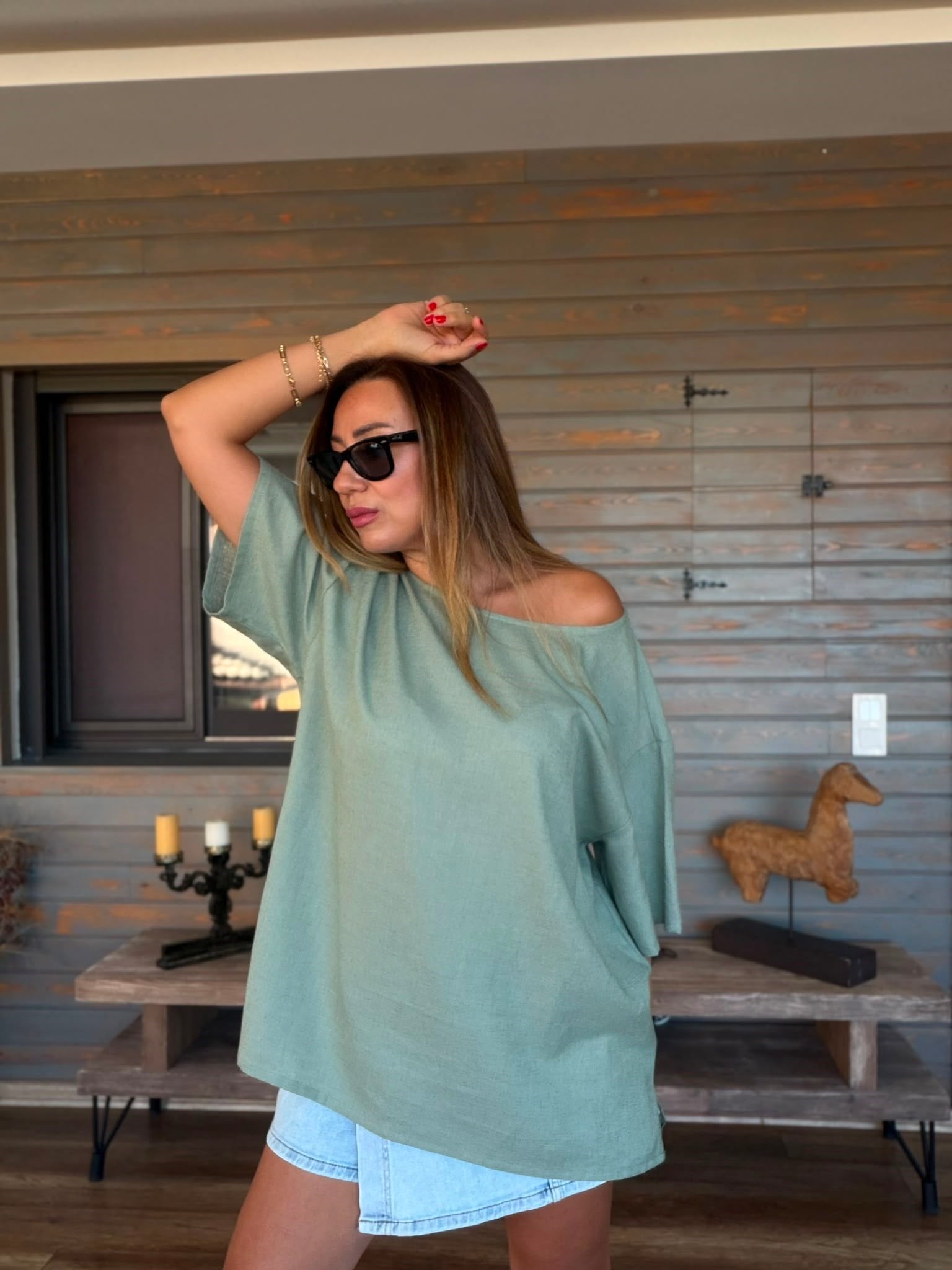 Rio Oversize Keten T-Shirt