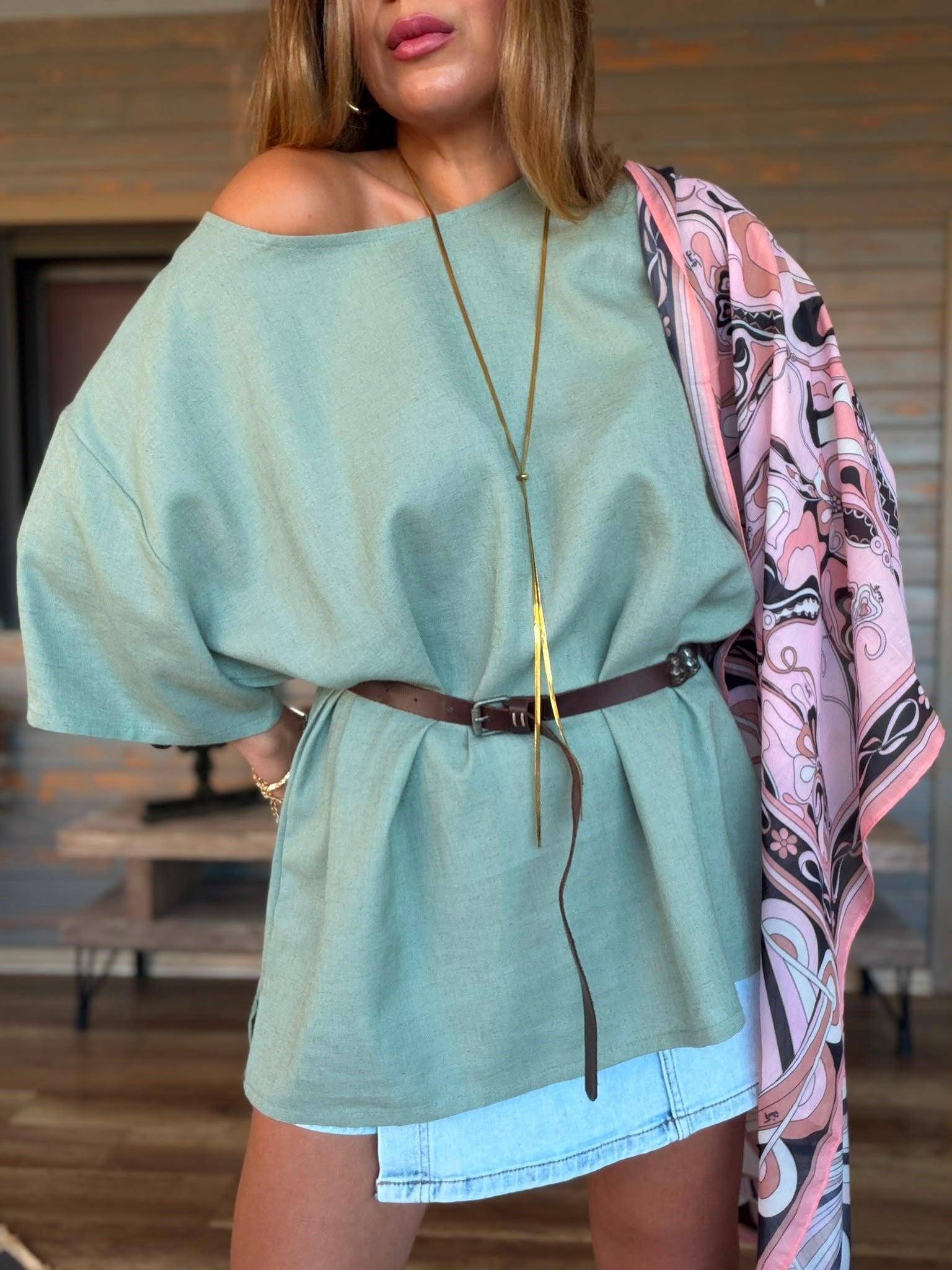 Rio Oversize Keten T-Shirt