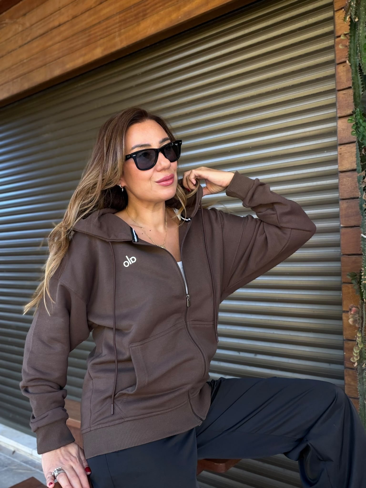 Slikon Gümüş Logolu Tam Fermuarlı Sweatshirt