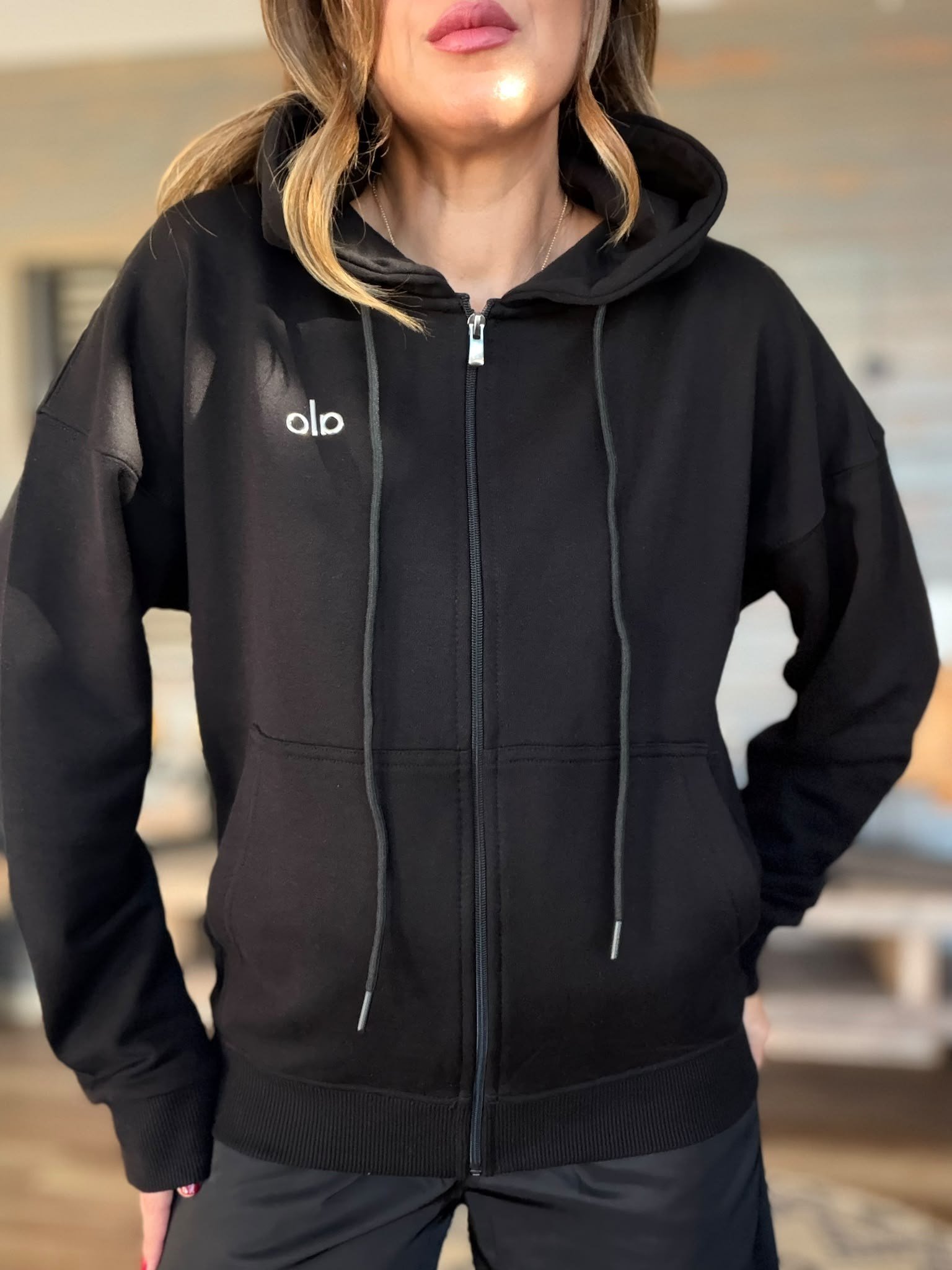 Slikon Gümüş Logolu Tam Fermuarlı Sweatshirt