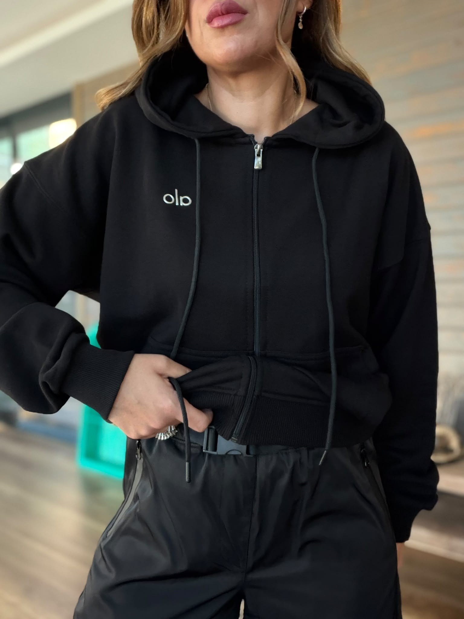 Slikon Gümüş Logolu Tam Fermuarlı Sweatshirt