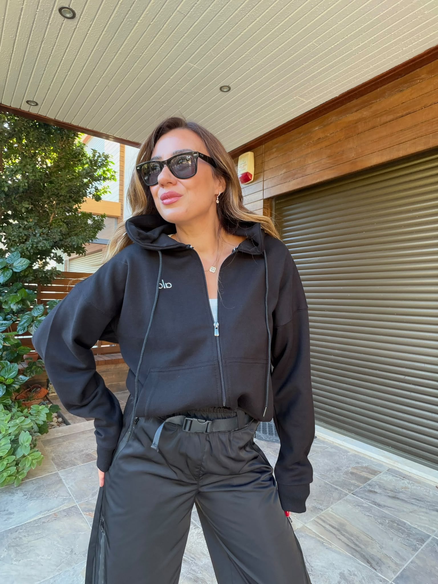 Slikon Gümüş Logolu Tam Fermuarlı Sweatshirt