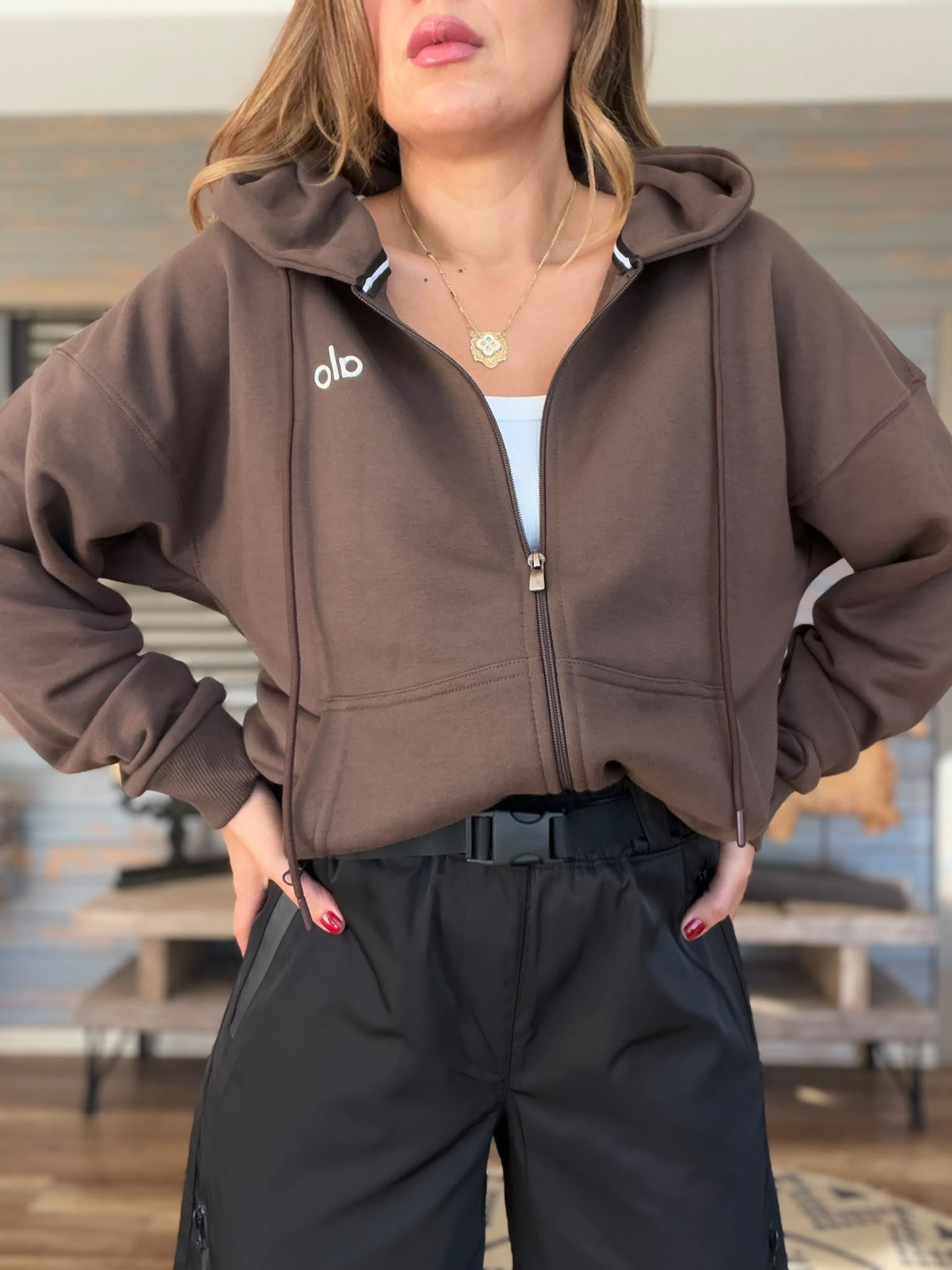 Slikon Gümüş Logolu Tam Fermuarlı Sweatshirt