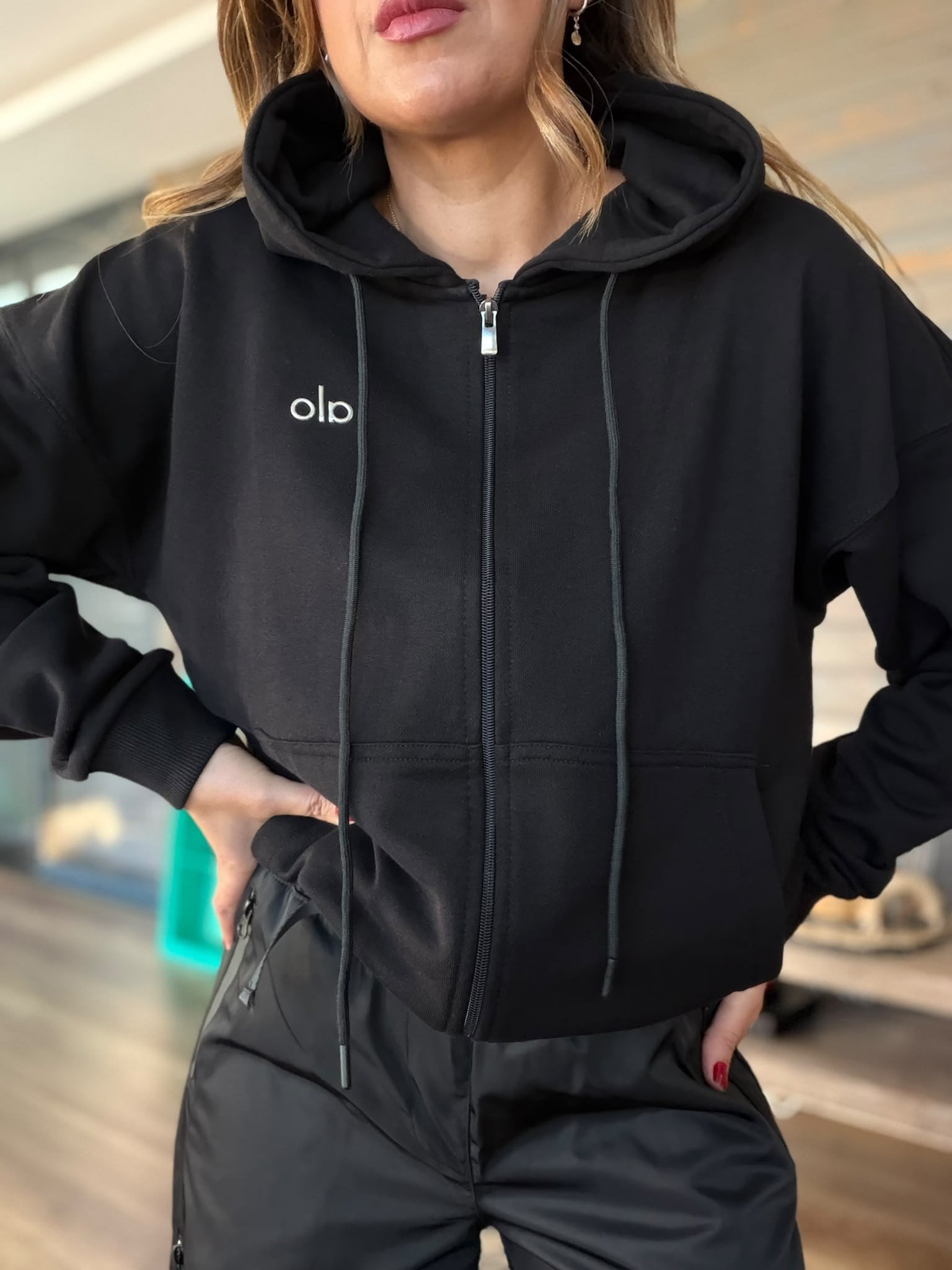 Slikon Gümüş Logolu Tam Fermuarlı Sweatshirt
