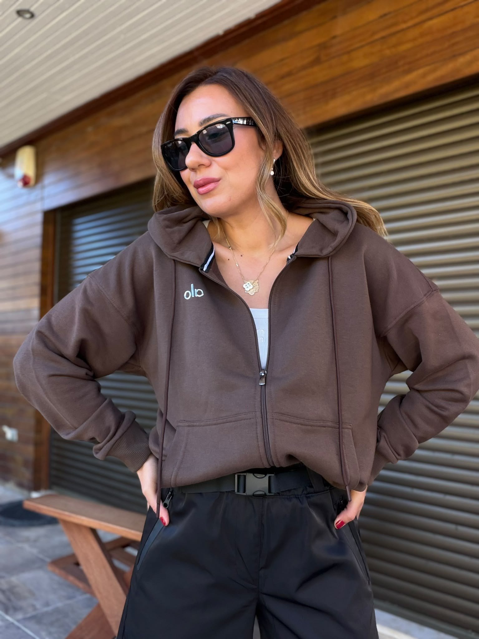 Slikon Gümüş Logolu Tam Fermuarlı Sweatshirt